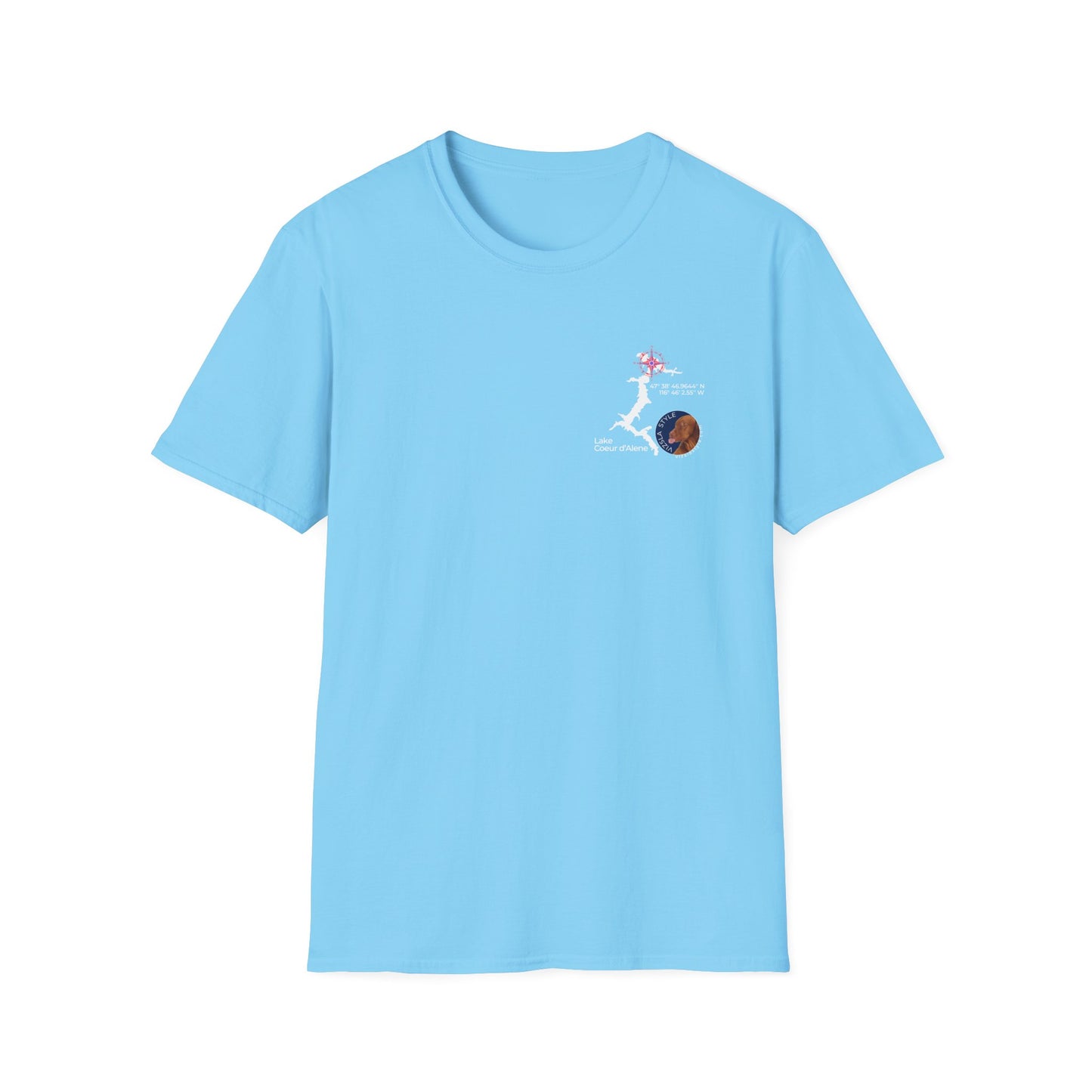 Lake CDA - Vizsla Style All Around Sports T-shirt (Lt Text)
