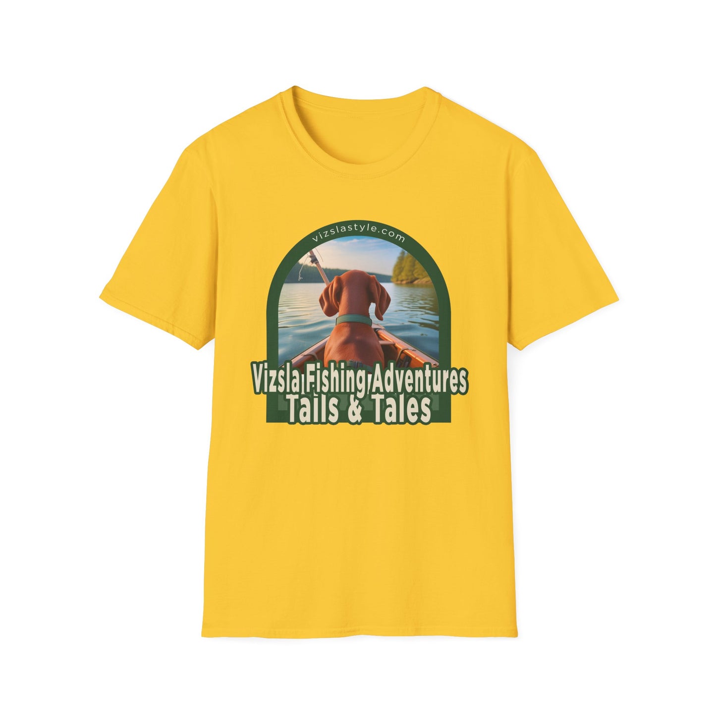 Vizsla Fishing Adventures, Tails & Tales! t-shirt