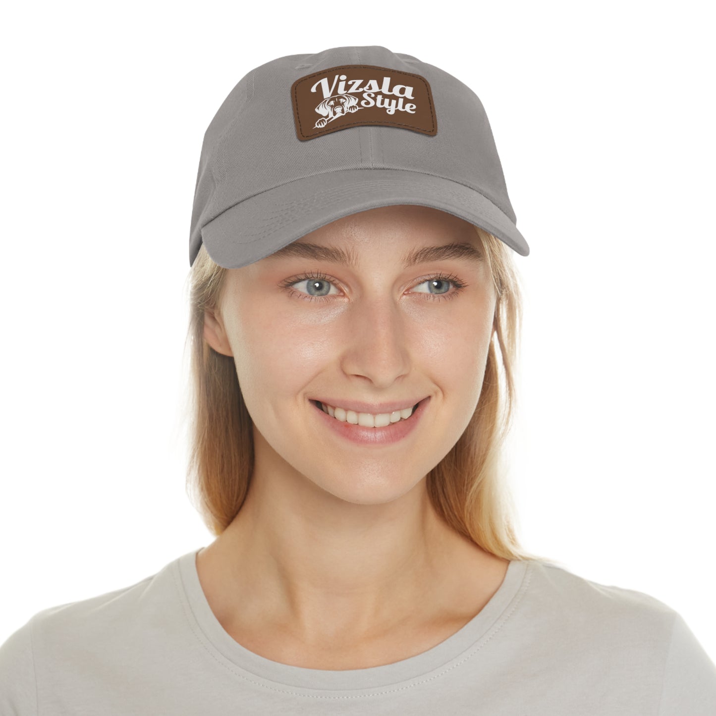 Vizsla Style Leather Patch Dad Hat, Custom Dog Hat, Pet Lover Gift, Outdoor Cap, Adjustable Baseball Hat, Unique Father's Day Gift, Mom Hat