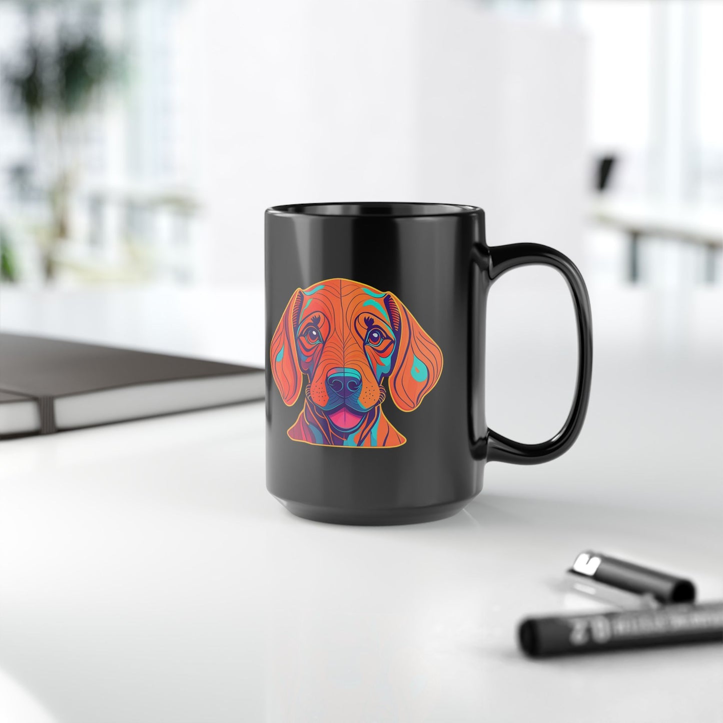 She's Not A What... She's A Vizsla w/ Vizsla Style Puppy - Hungarian Vizsla Black Mug