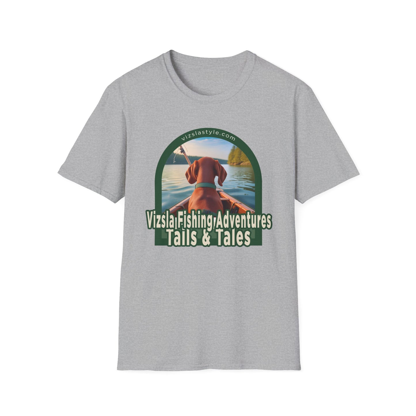 Vizsla Fishing Adventures, Tails & Tales! t-shirt