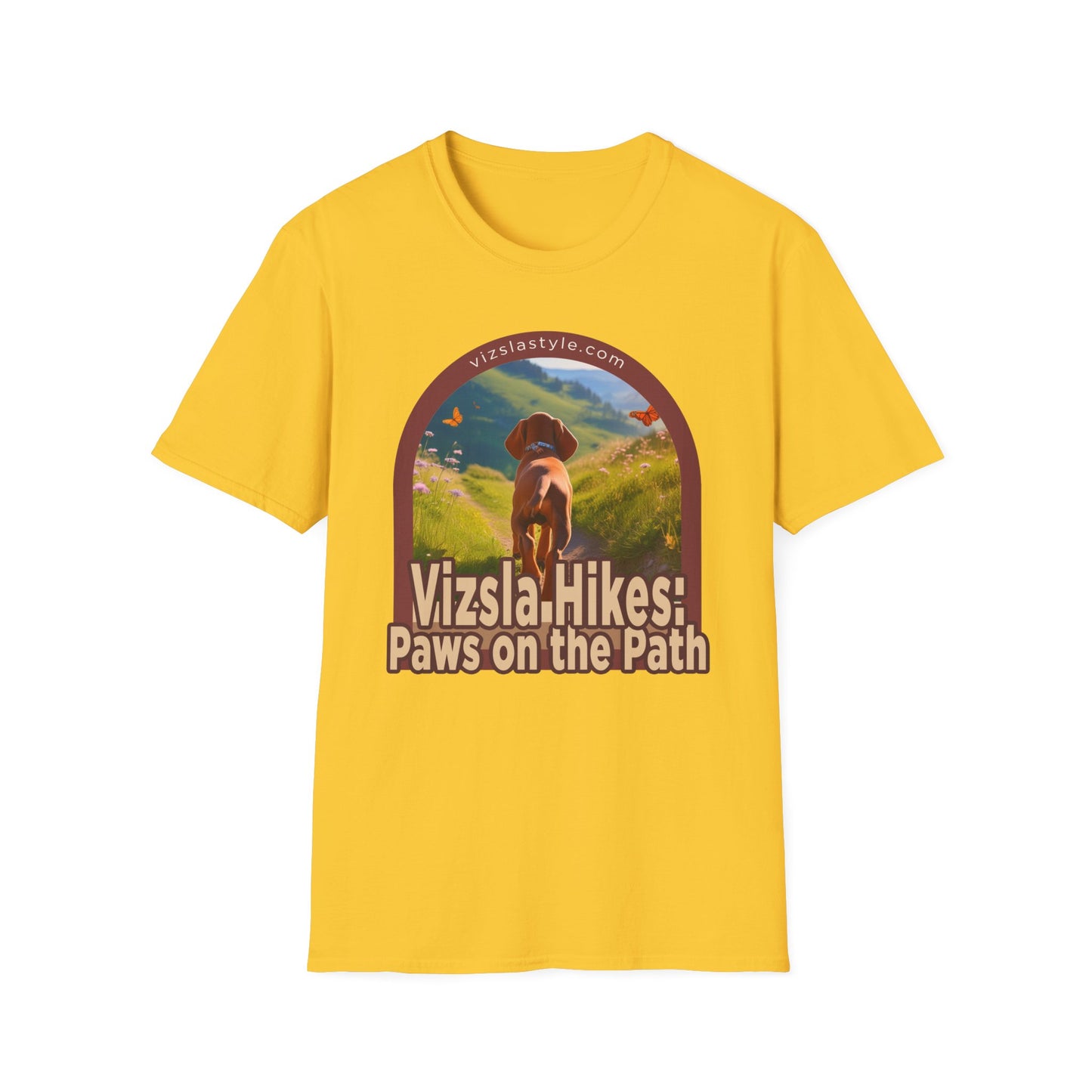 Vizsla Hikes: Paws On The Path Dog t-shirt