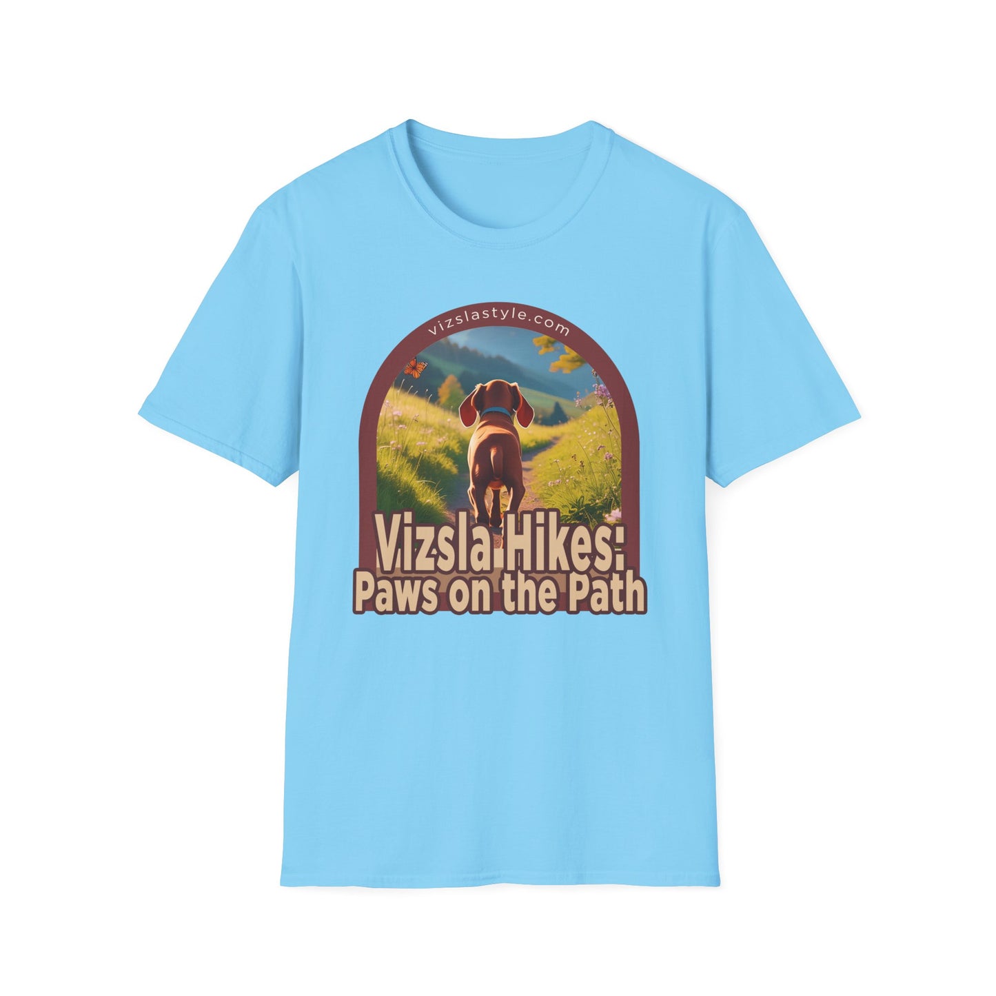 Vizsla Hikes: Paws On The Path Puppy t-shirt