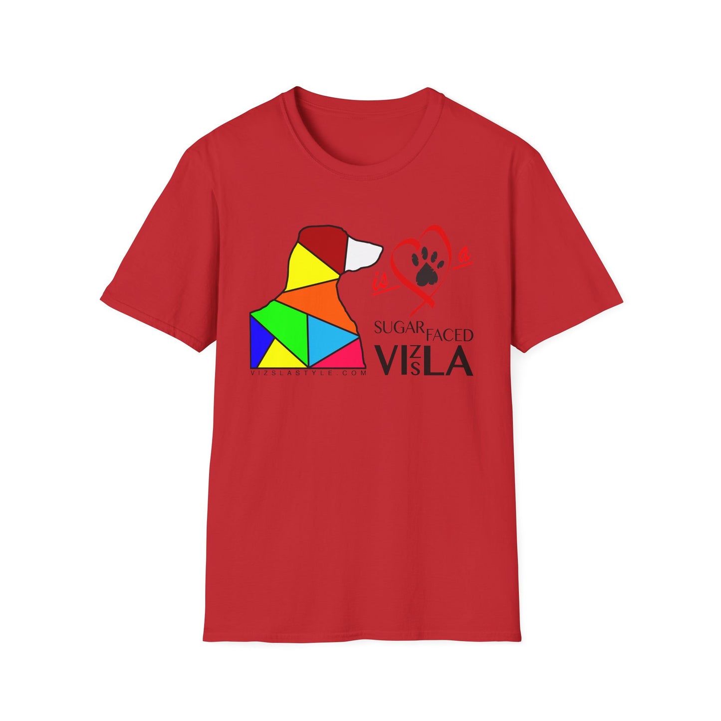 Love is a Sugar Faced Vizsla - All Around Sports T-shirt (Dk Text)