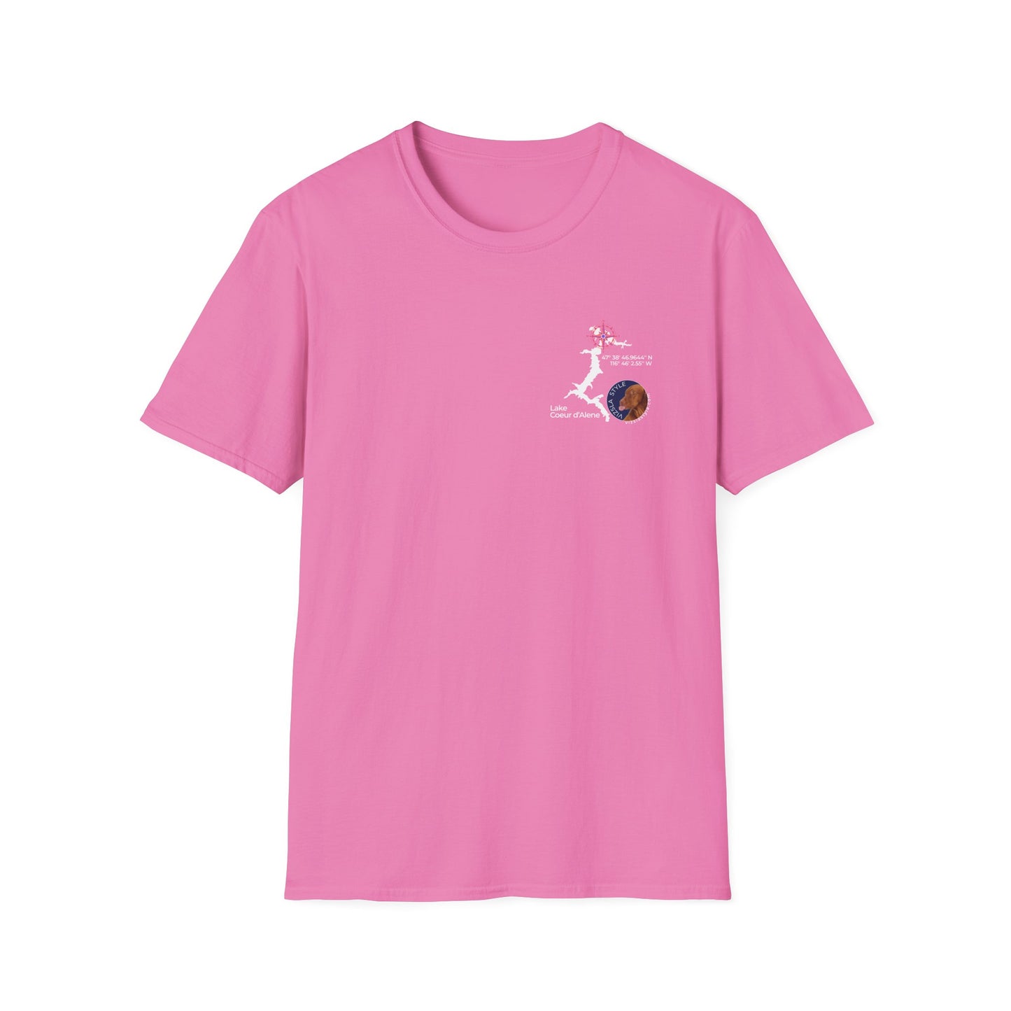 Lake CDA - Vizsla Style All Around Sports T-shirt (Lt Text)