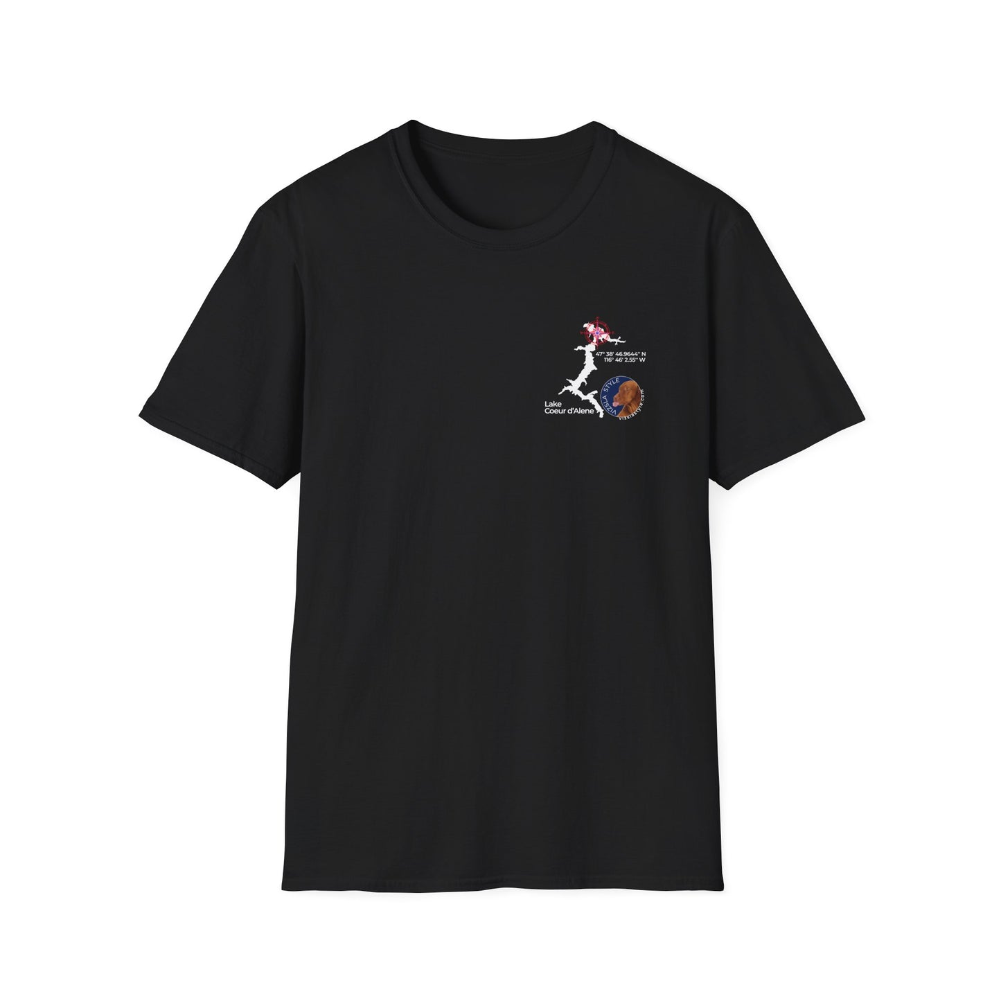 Lake CDA - Vizsla Style All Around Sports T-shirt (Lt Text)