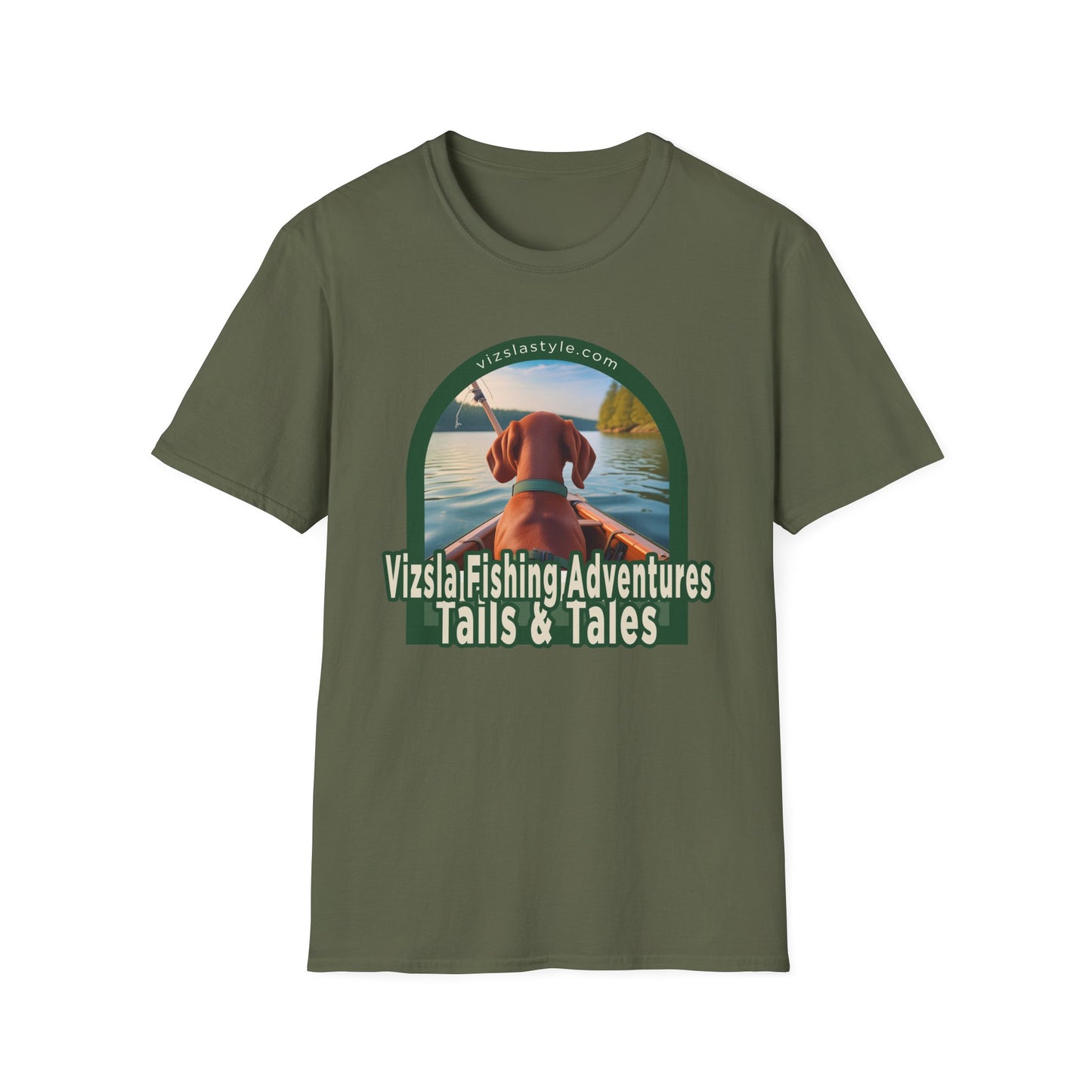 Vizsla Fishing Adventures, Tails & Tales! t-shirt