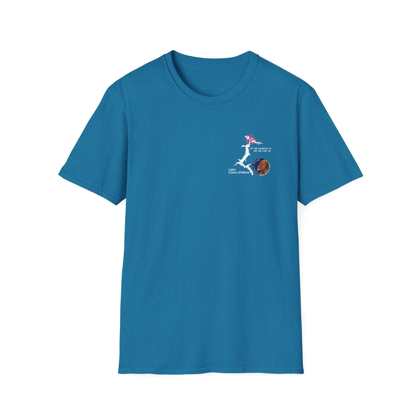 Lake CDA - Vizsla Style All Around Sports T-shirt (Lt Text)
