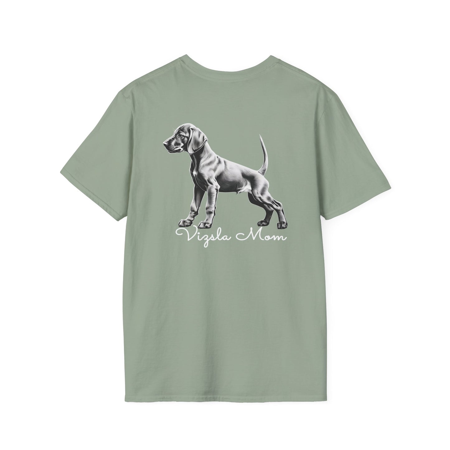 Vizsla Style - Vizsla Mom & Puppy w/ Light Text T-Shirt