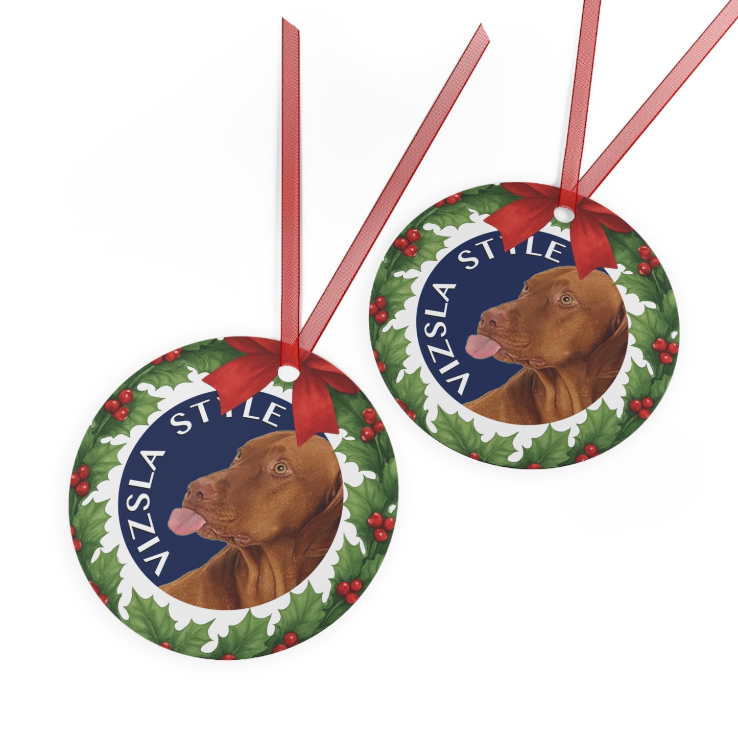 Vizsla Metal Ornament — Vizsla Dog Holiday Keepsake