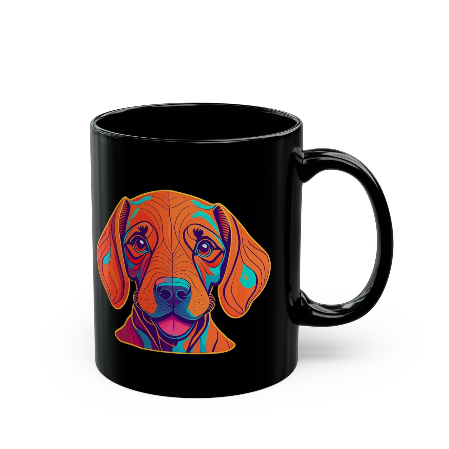 She's Not A What... She's A Vizsla w/ Vizsla Style Puppy - Hungarian Vizsla Black Mug