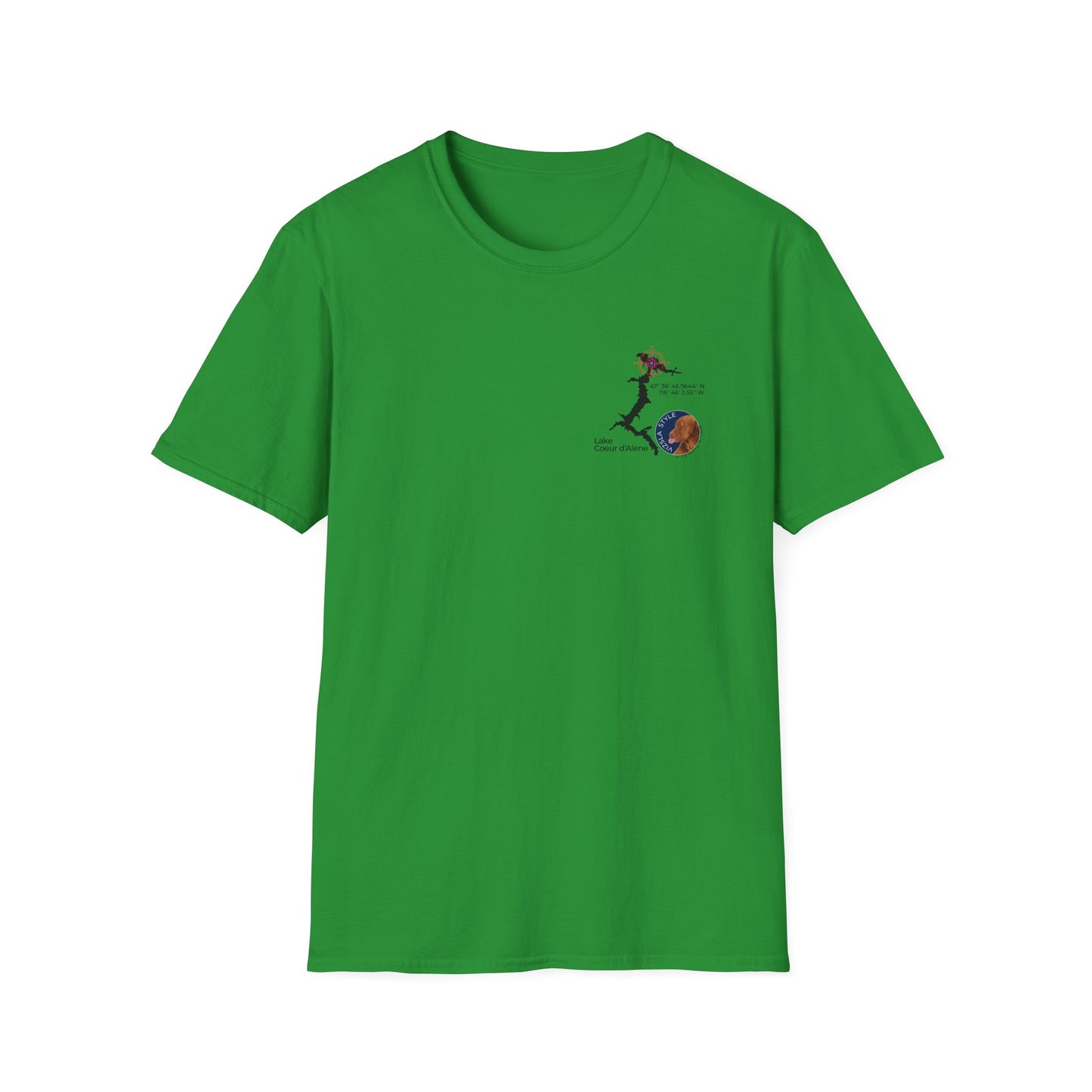 Lake CDA - Vizsla Style All Around Sports T-shirt (Dk Text)