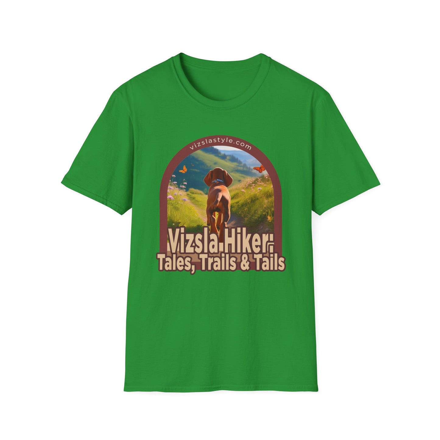 Vizsla Hiker: Tales, Trails & Tails Dog t-shirt
