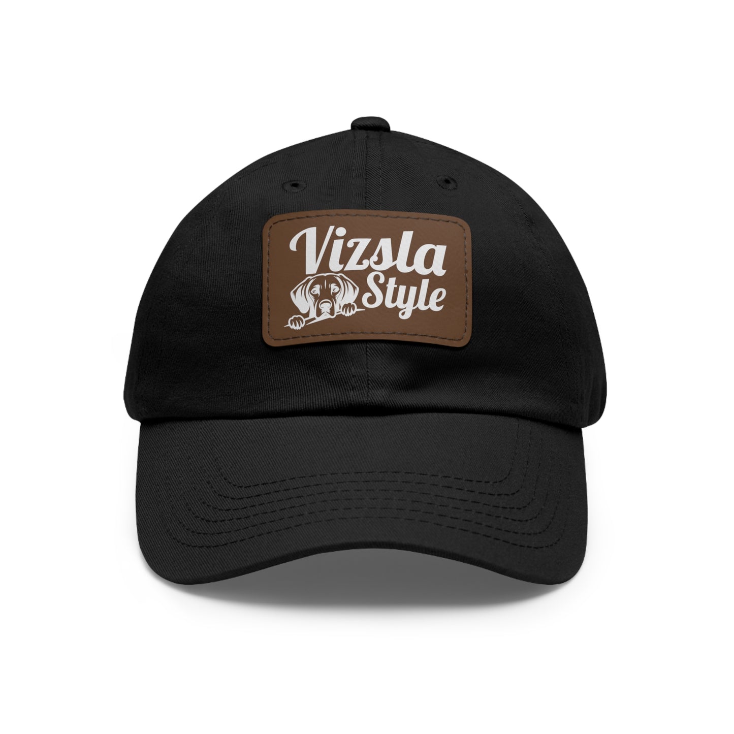 Vizsla Style Leather Patch Dad Hat, Custom Dog Hat, Pet Lover Gift, Outdoor Cap, Adjustable Baseball Hat, Unique Father's Day Gift, Mom Hat