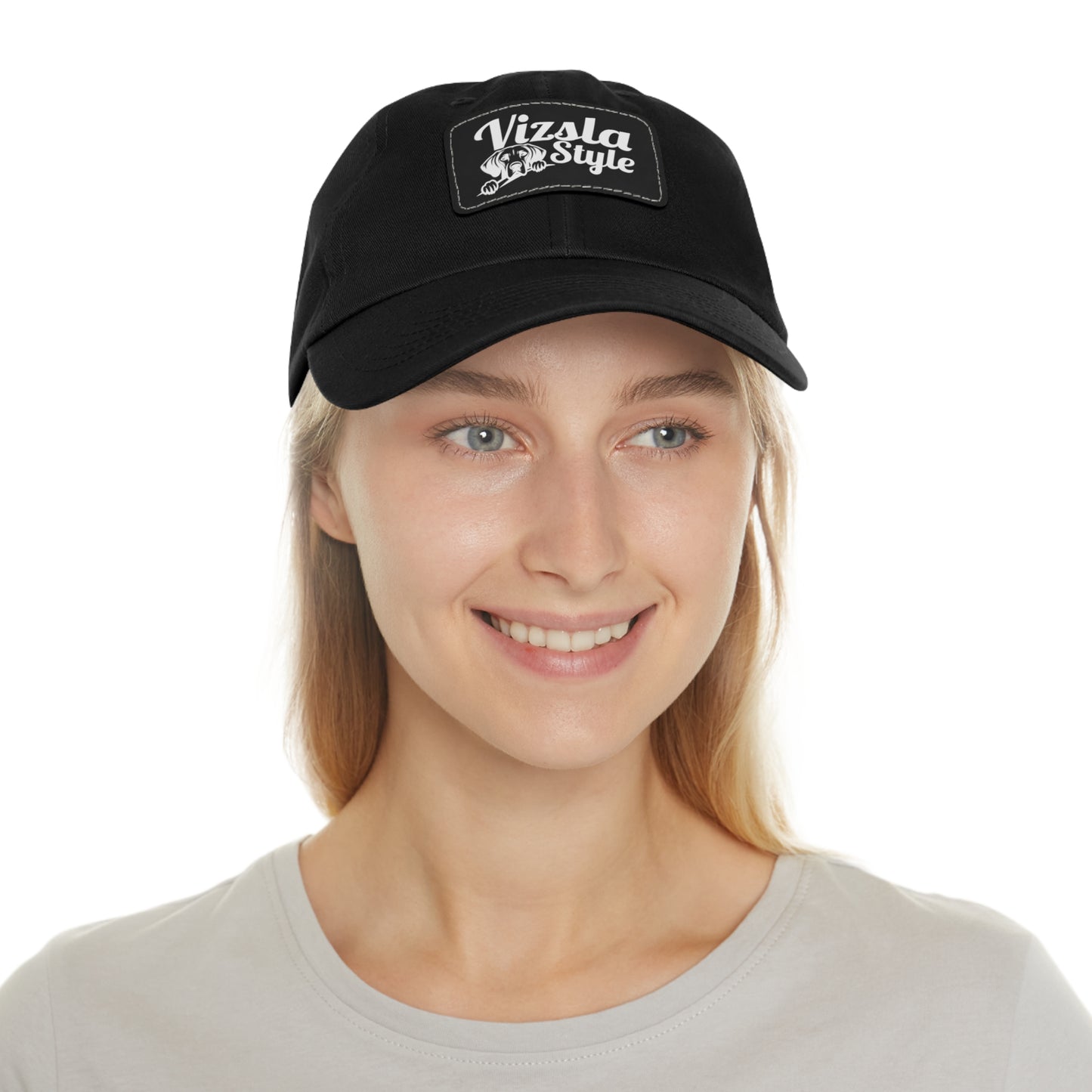 Vizsla Style Leather Patch Dad Hat, Custom Dog Hat, Pet Lover Gift, Outdoor Cap, Adjustable Baseball Hat, Unique Father's Day Gift, Mom Hat