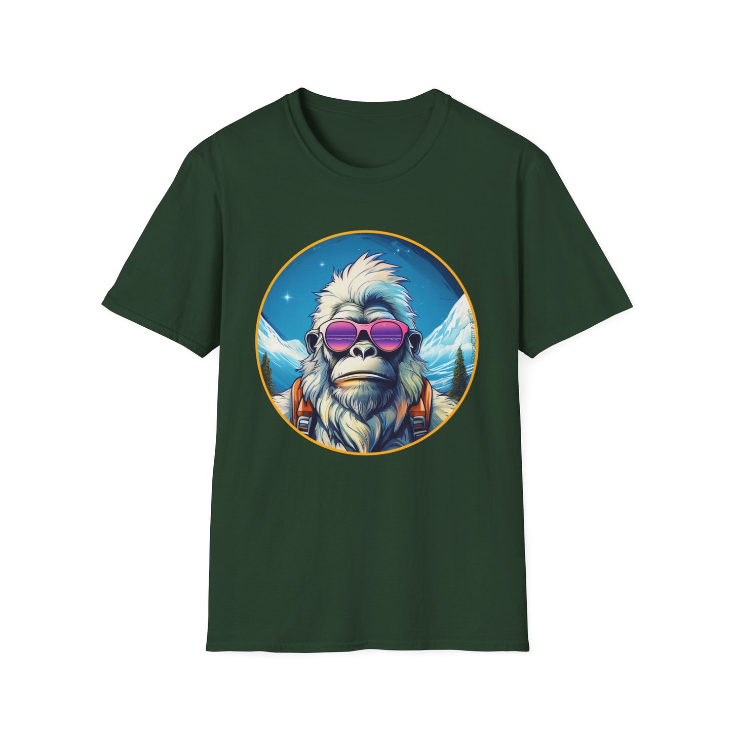Vizsla Style - Going Norther - Bigfoot T-Shirt - Retro Styled Sasquatch