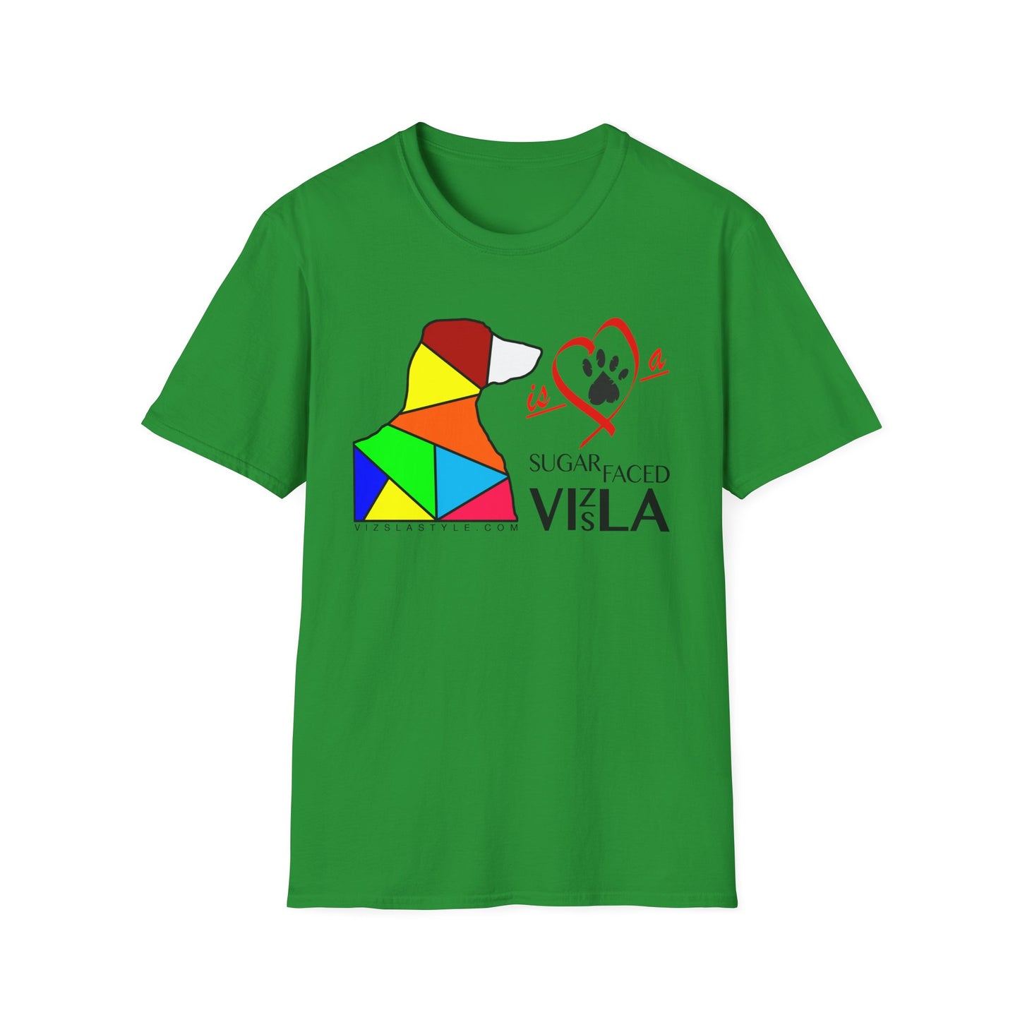 Love is a Sugar Faced Vizsla - All Around Sports T-shirt (Dk Text)