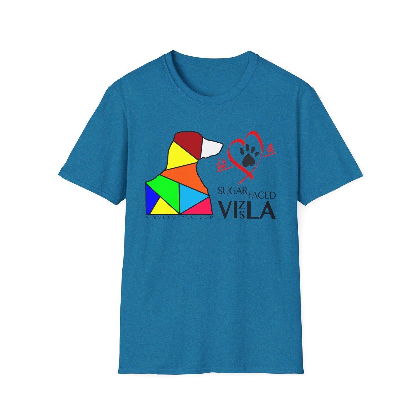 Love is a Sugar Faced Vizsla - All Around Sports T-shirt (Dk Text)
