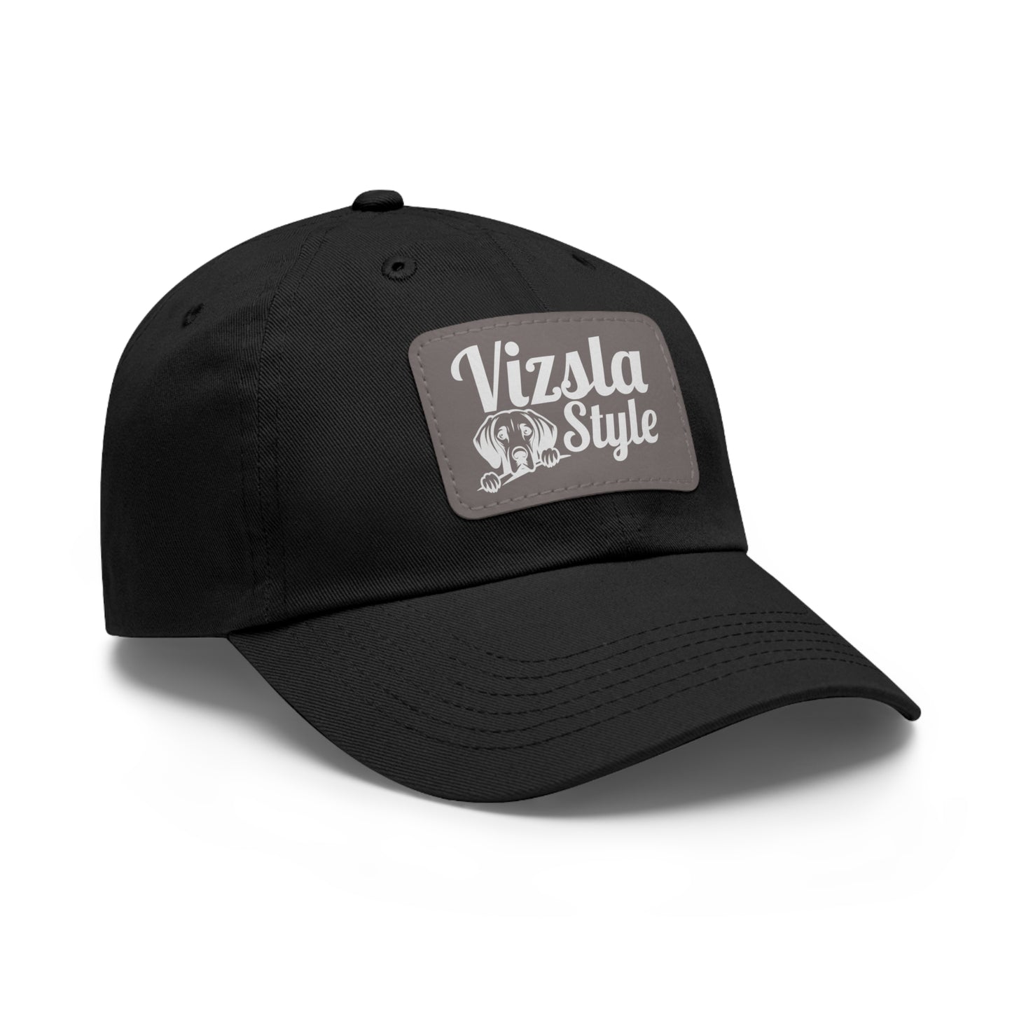 Vizsla Style Leather Patch Dad Hat, Custom Dog Hat, Pet Lover Gift, Outdoor Cap, Adjustable Baseball Hat, Unique Father's Day Gift, Mom Hat