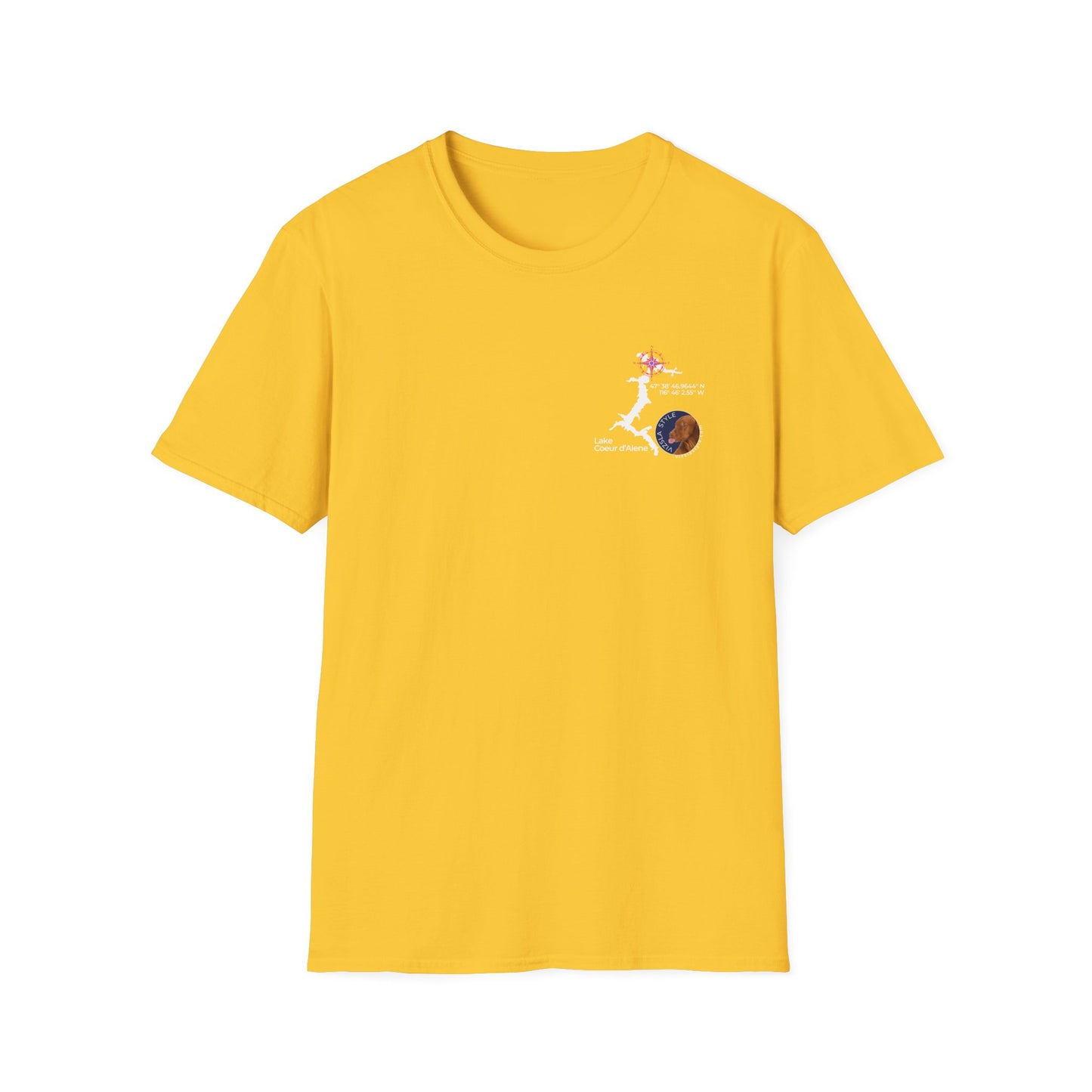 Lake CDA - Vizsla Style All Around Sports T-shirt (Lt Text)