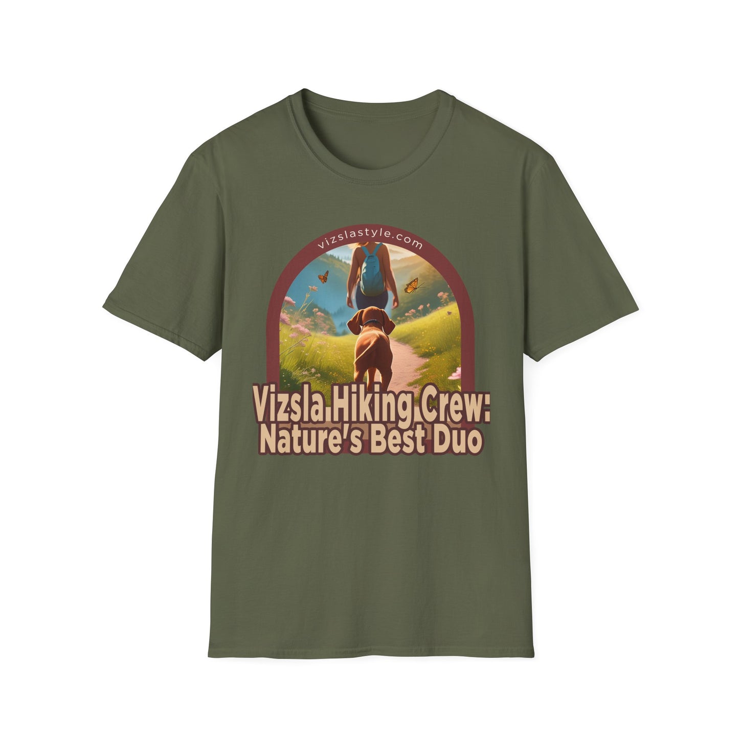 Vizsla Hiking Crew: Nature's Best Duo w/ Hiker t-shirt