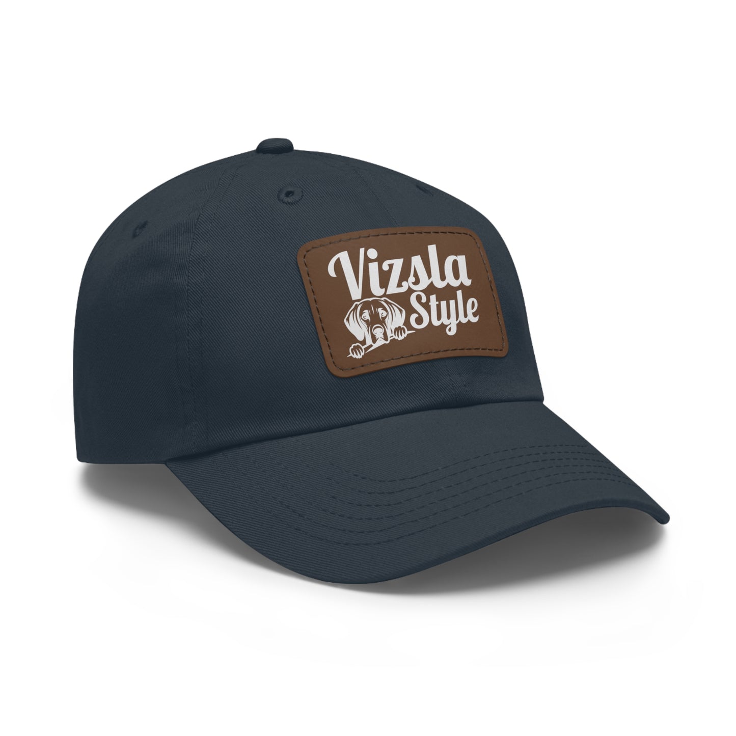 Vizsla Style Leather Patch Dad Hat, Custom Dog Hat, Pet Lover Gift, Outdoor Cap, Adjustable Baseball Hat, Unique Father's Day Gift, Mom Hat