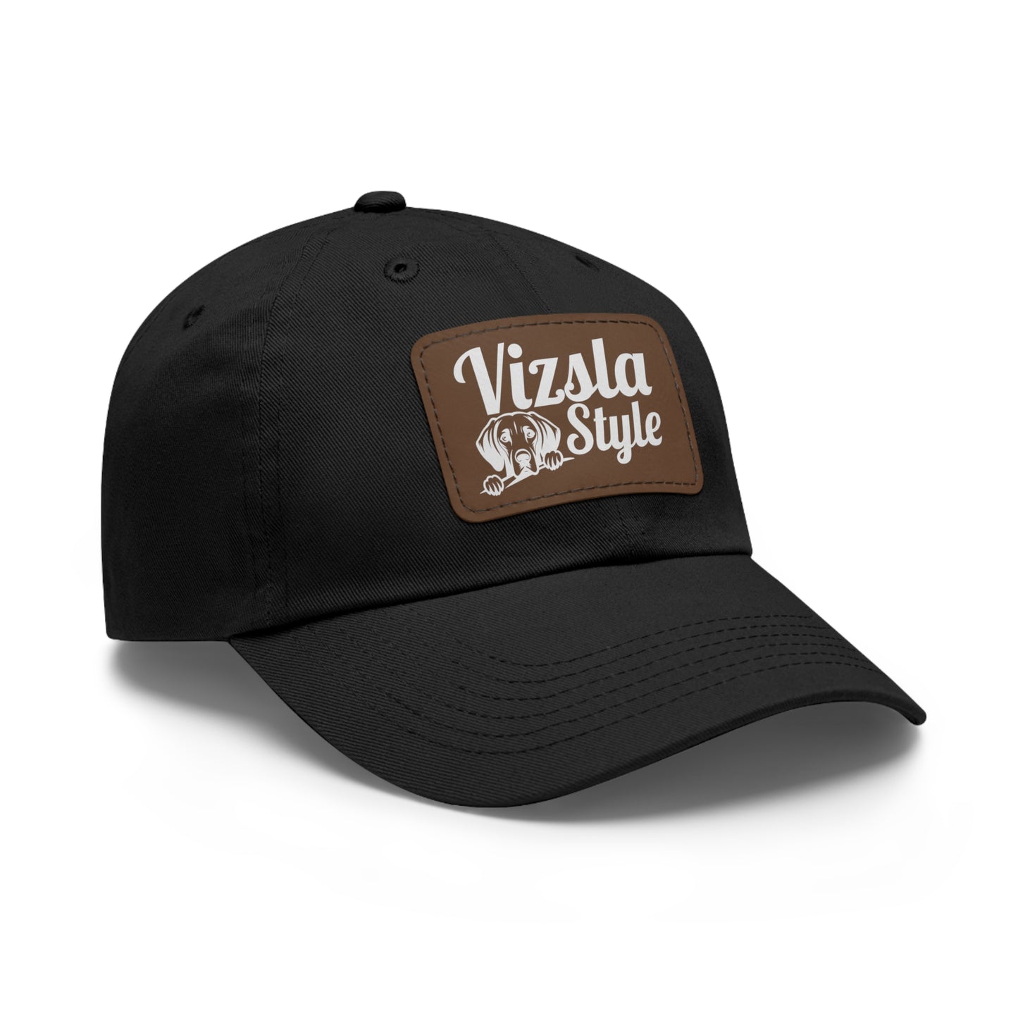 Vizsla Style Leather Patch Dad Hat, Custom Dog Hat, Pet Lover Gift, Outdoor Cap, Adjustable Baseball Hat, Unique Father's Day Gift, Mom Hat