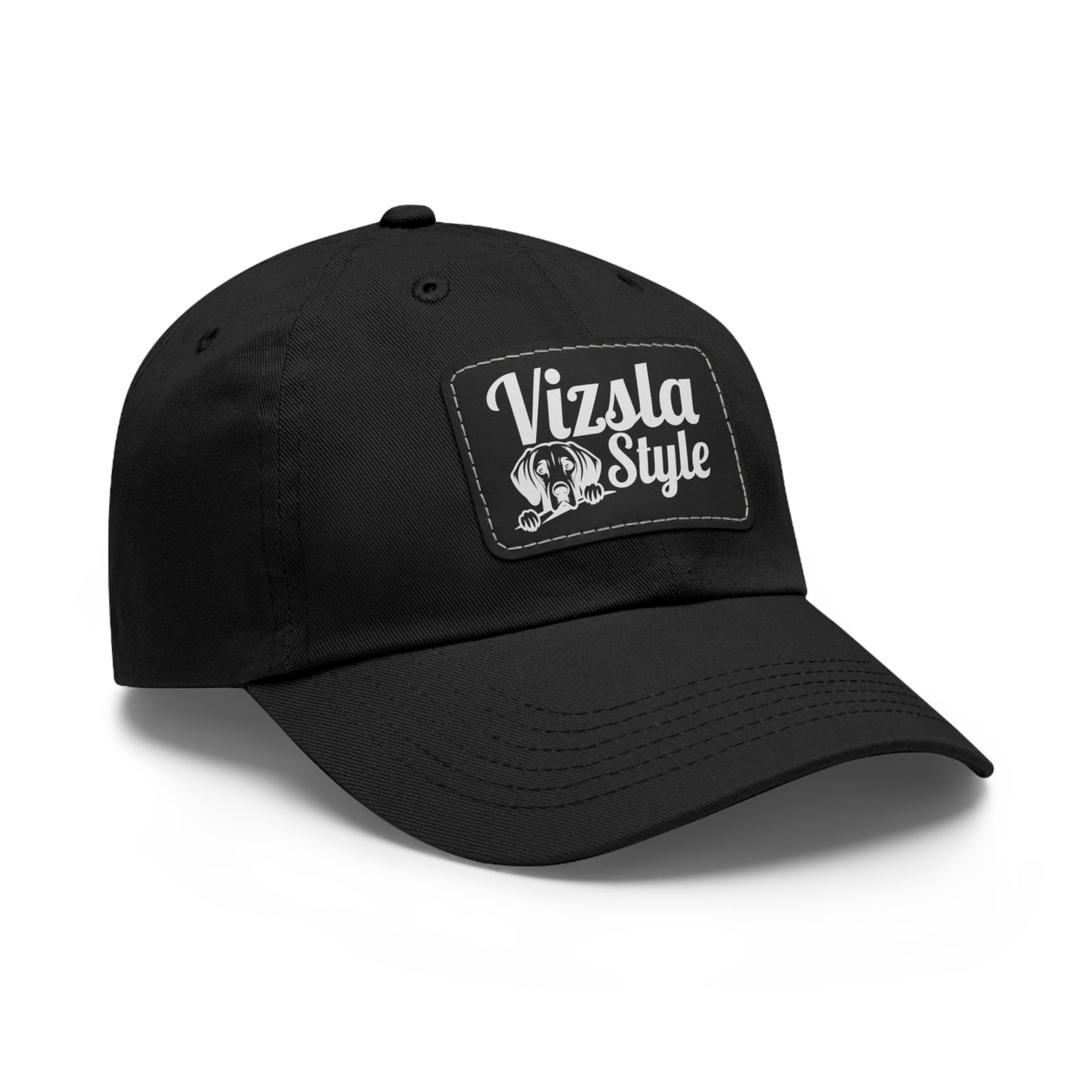 Vizsla Style Leather Patch Dad Hat, Custom Dog Hat, Pet Lover Gift, Outdoor Cap, Adjustable Baseball Hat, Unique Father's Day Gift, Mom Hat