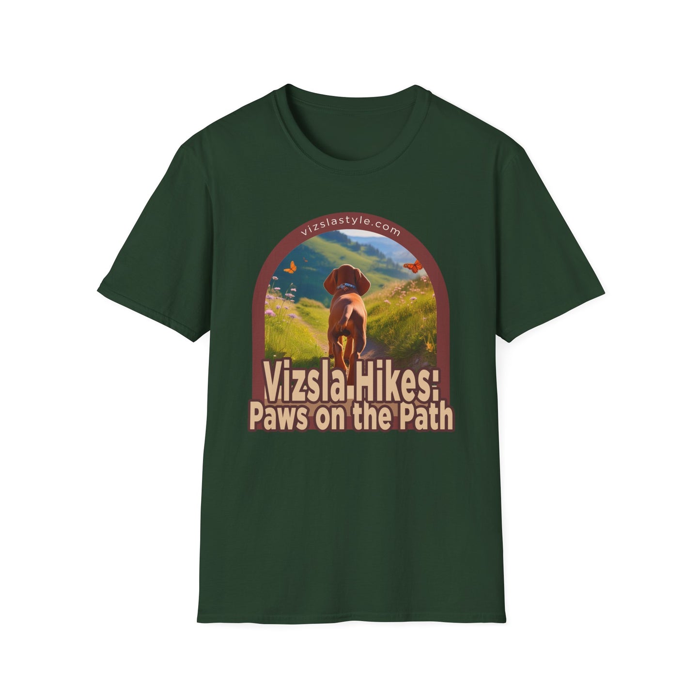 Vizsla Hikes: Paws On The Path Dog t-shirt