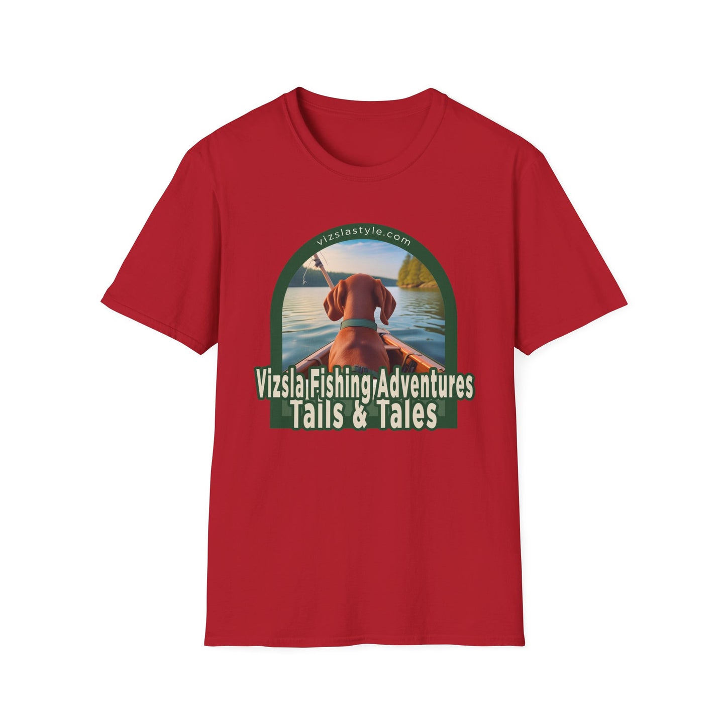 Vizsla Fishing Adventures, Tails & Tales! t-shirt