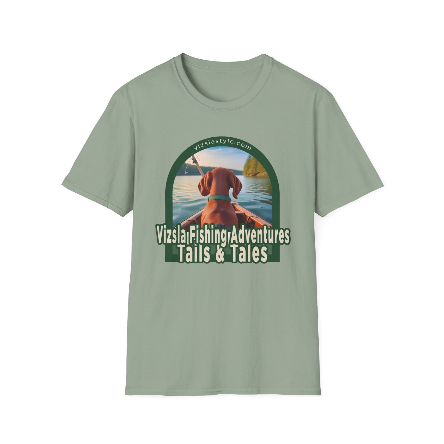 Vizsla Fishing Adventures, Tails & Tales! t-shirt