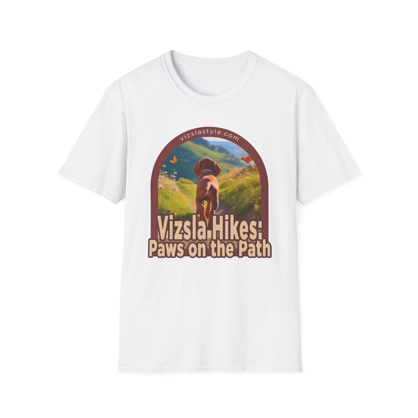 Vizsla Hikes: Paws On The Path Dog t-shirt