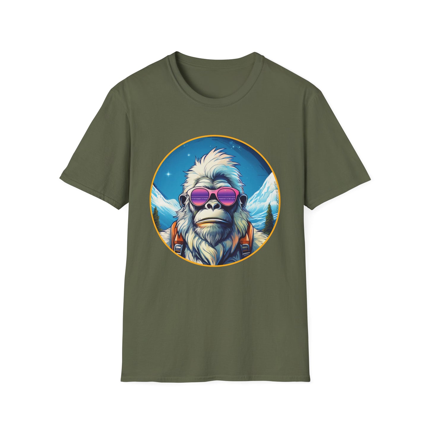 Vizsla Style - Going Norther - Bigfoot T-Shirt - Retro Styled Sasquatch