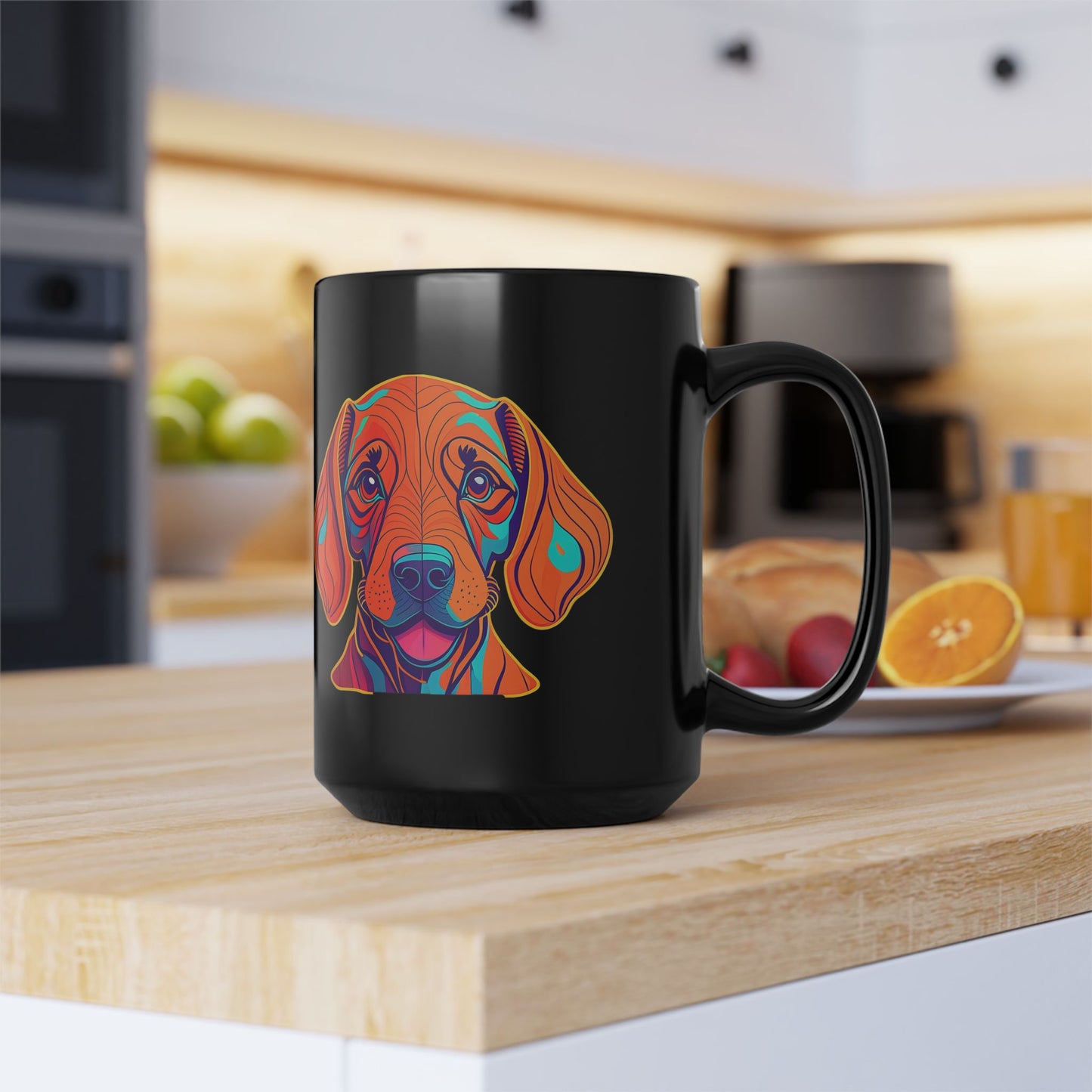 Vizsla Mom & Vizsla Puppy Black Mug