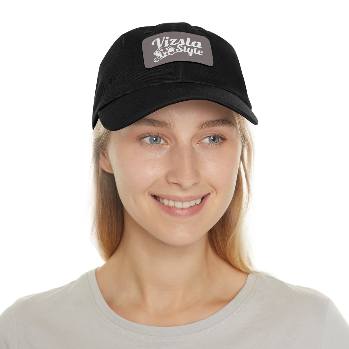 Vizsla Style Leather Patch Dad Hat, Custom Dog Hat, Pet Lover Gift, Outdoor Cap, Adjustable Baseball Hat, Unique Father's Day Gift, Mom Hat