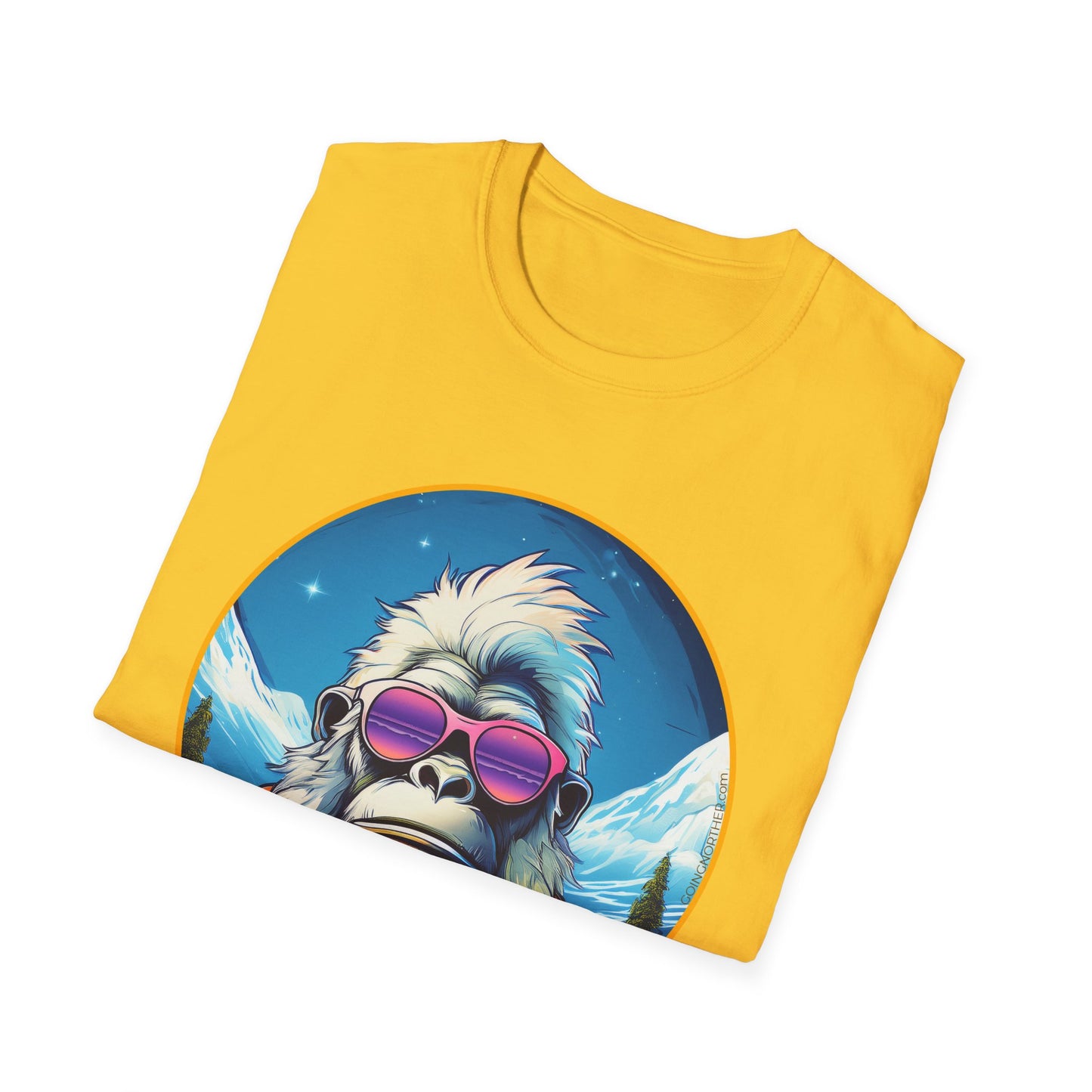Vizsla Style - Going Norther - Bigfoot T-Shirt - Retro Styled Sasquatch