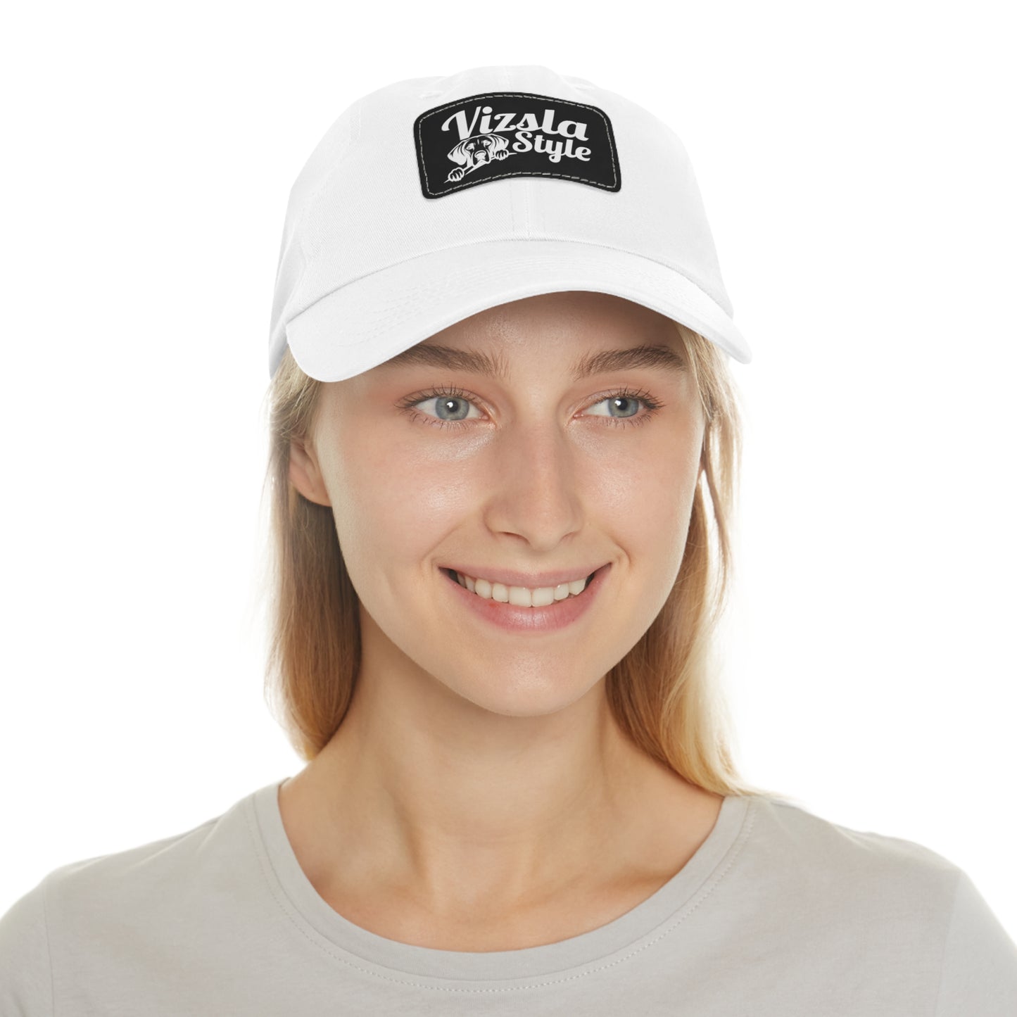 Vizsla Style Leather Patch Dad Hat, Custom Dog Hat, Pet Lover Gift, Outdoor Cap, Adjustable Baseball Hat, Unique Father's Day Gift, Mom Hat