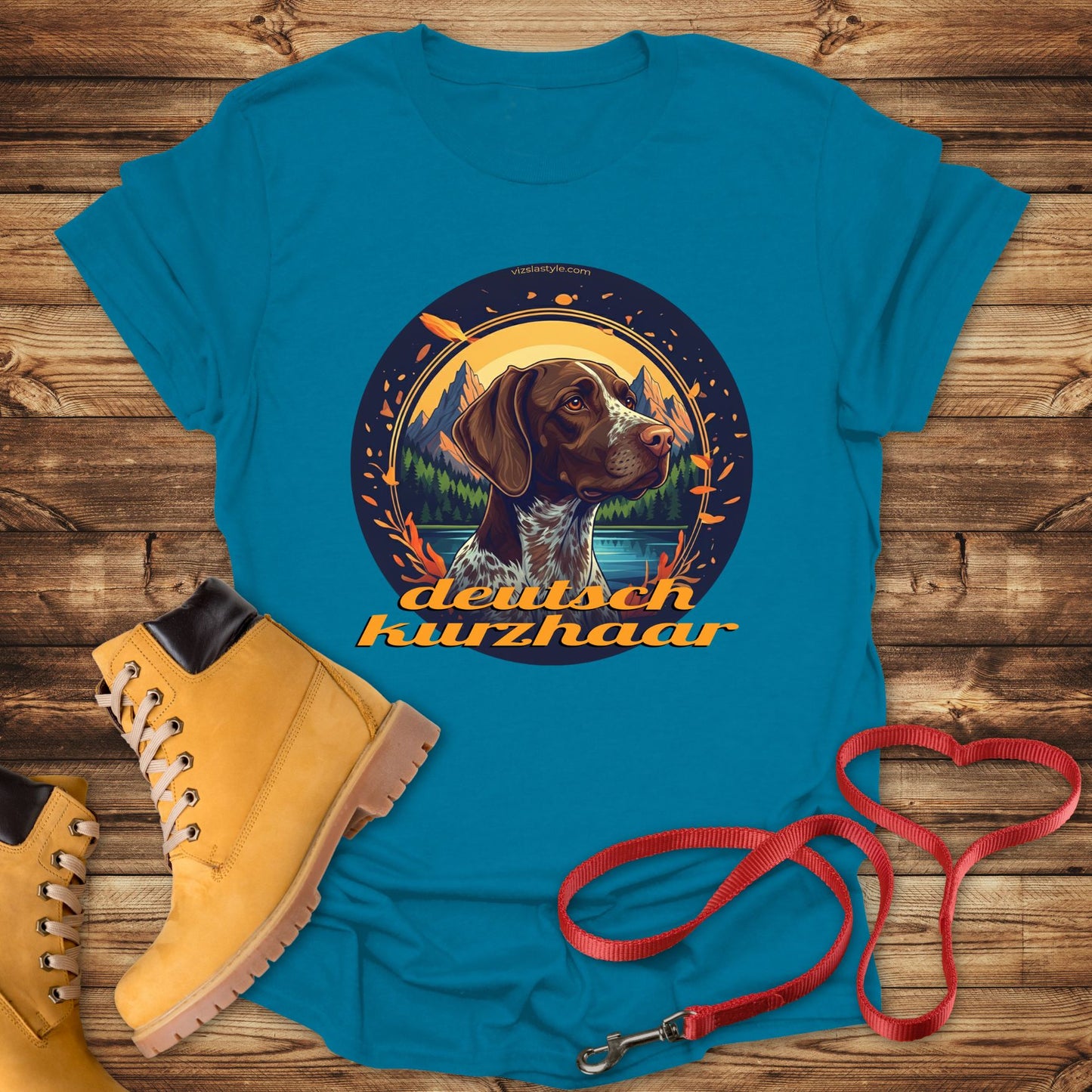 Glorious Deutsch Kurzhaar Mountain Lake Landscape Premium Tee