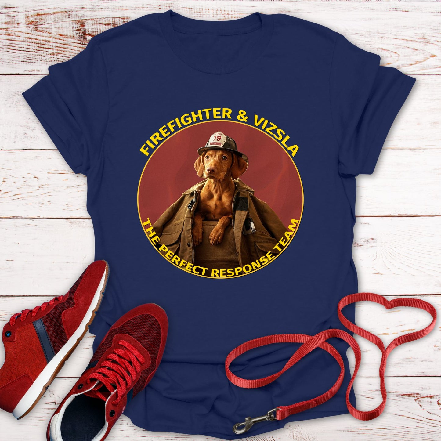Perfect Response Team - Firefighter & Vizsla - Perfect Gift For That Firefighter In Your Life