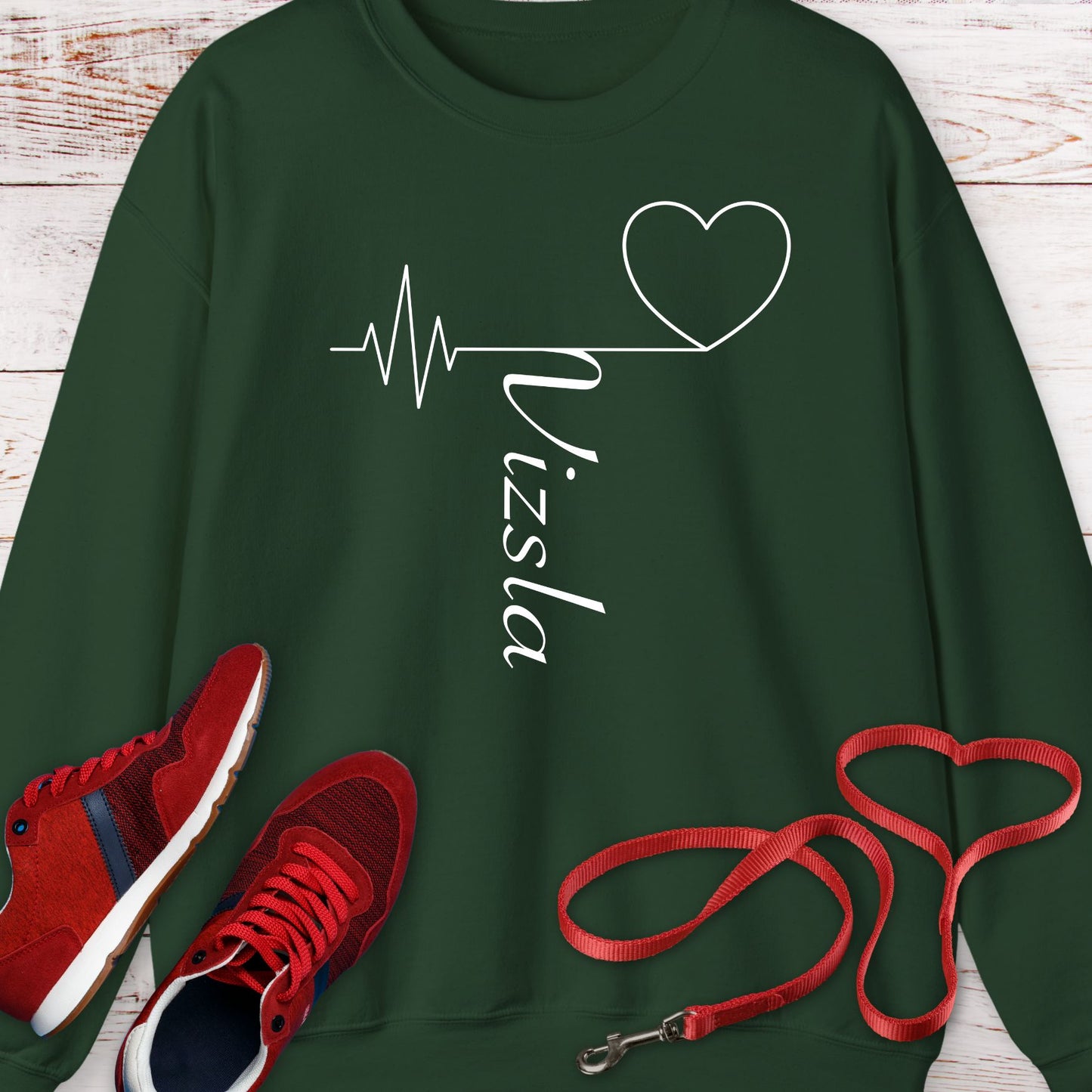 Vizsla Love: My Heart Beats for the Breed Crewneck Sweatshirt