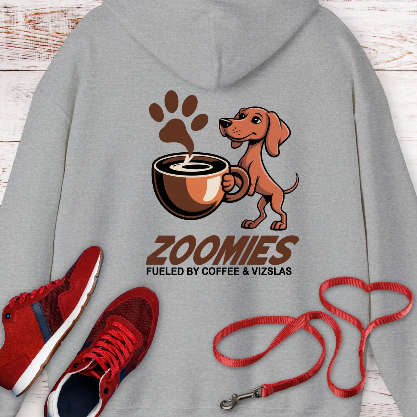 Zoomies: Fueled by Coffee and Vizsla Energy Hoodie Sweatshirt