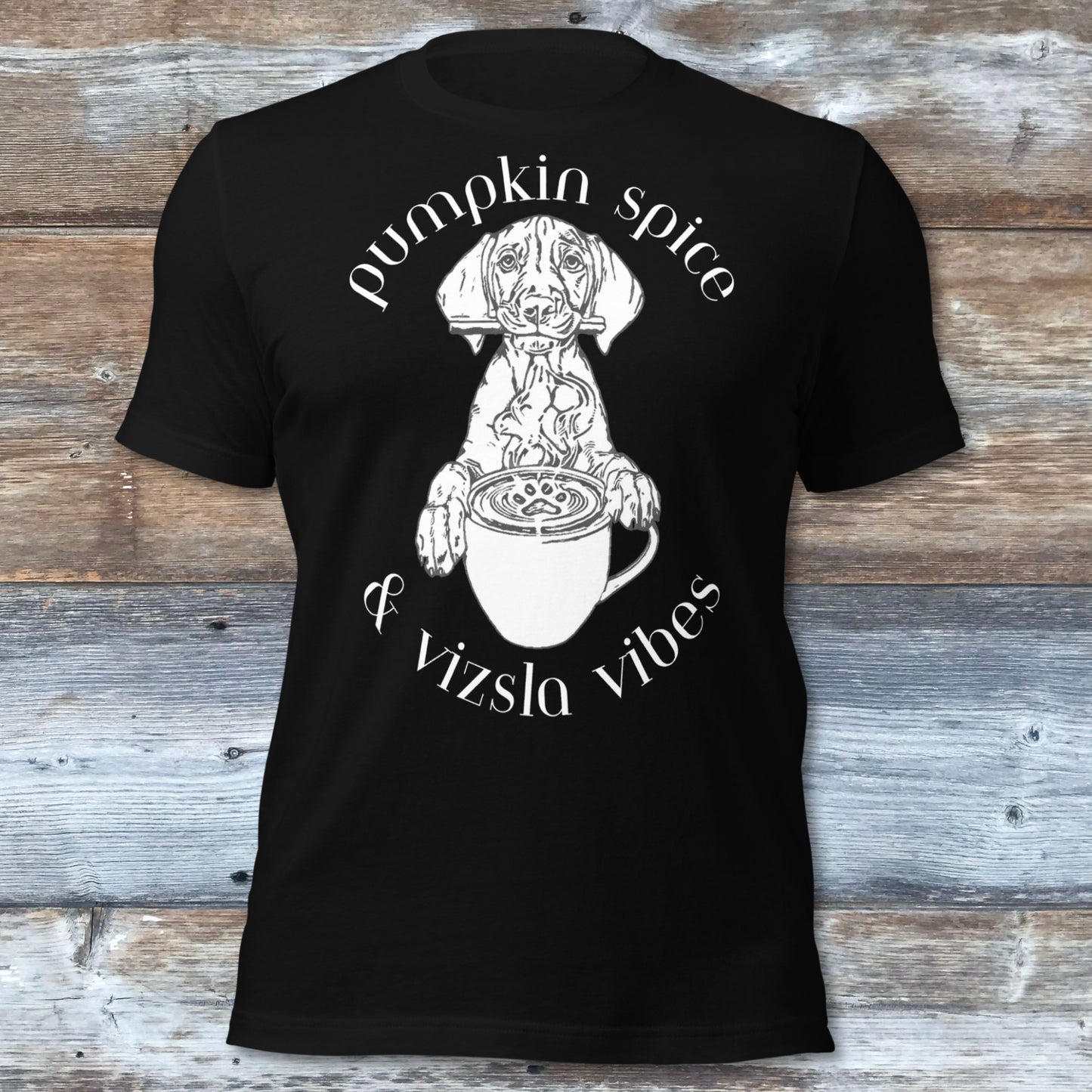 Pumpkin Spice Vizsla Shirt | Fall Dog Lover Tee - Line Art
