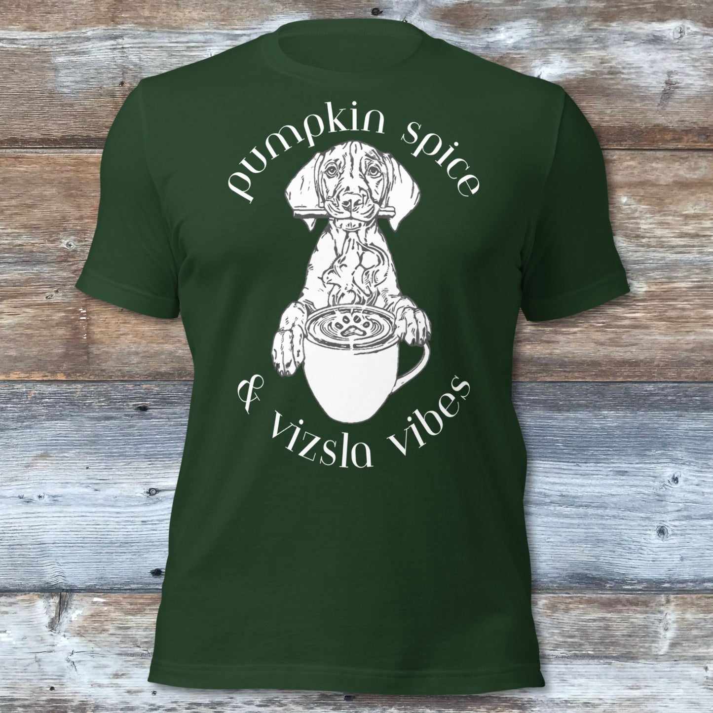 Pumpkin Spice Vizsla Shirt | Fall Dog Lover Tee - Line Art