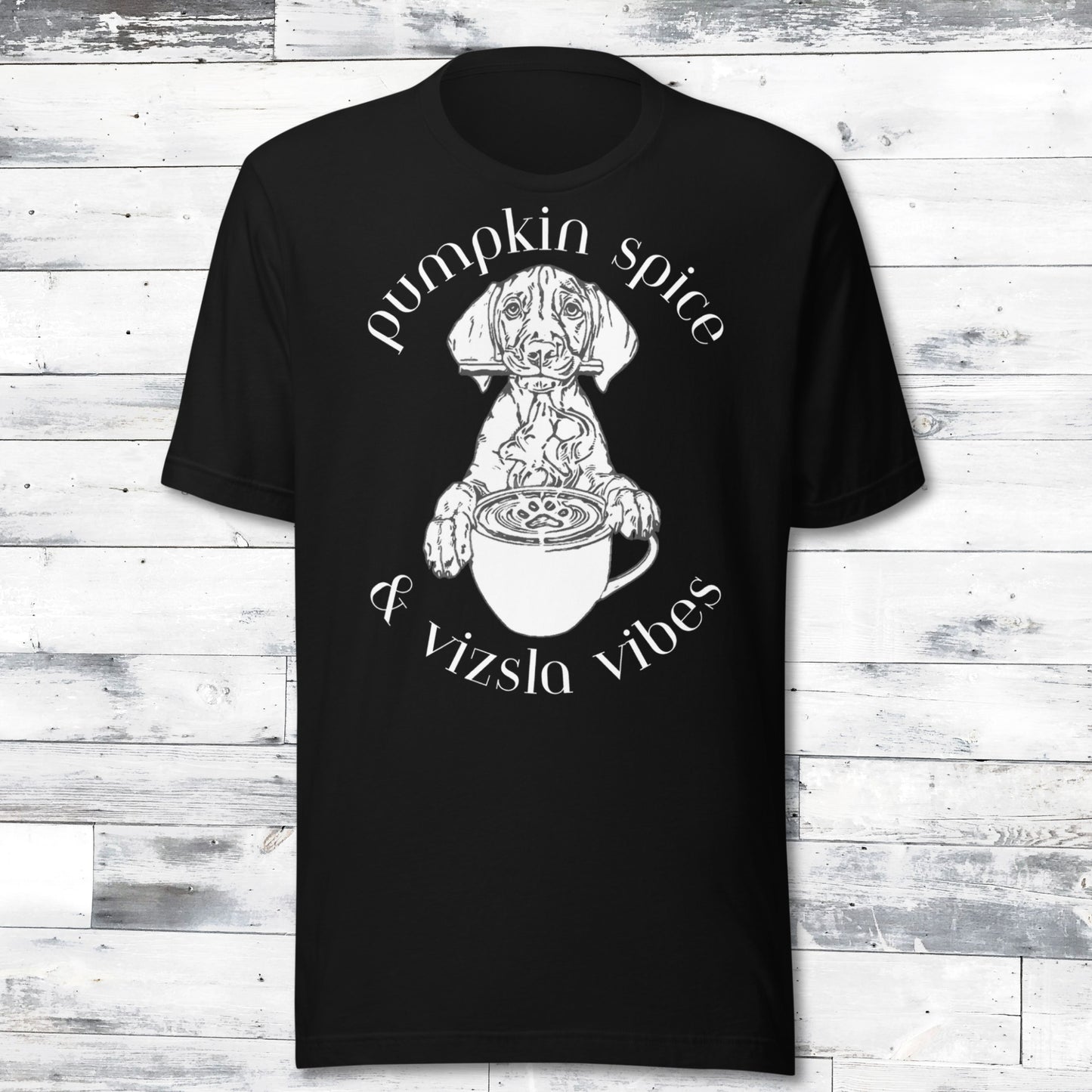 Pumpkin Spice Vizsla Shirt | Fall Dog Lover Tee - Line Art