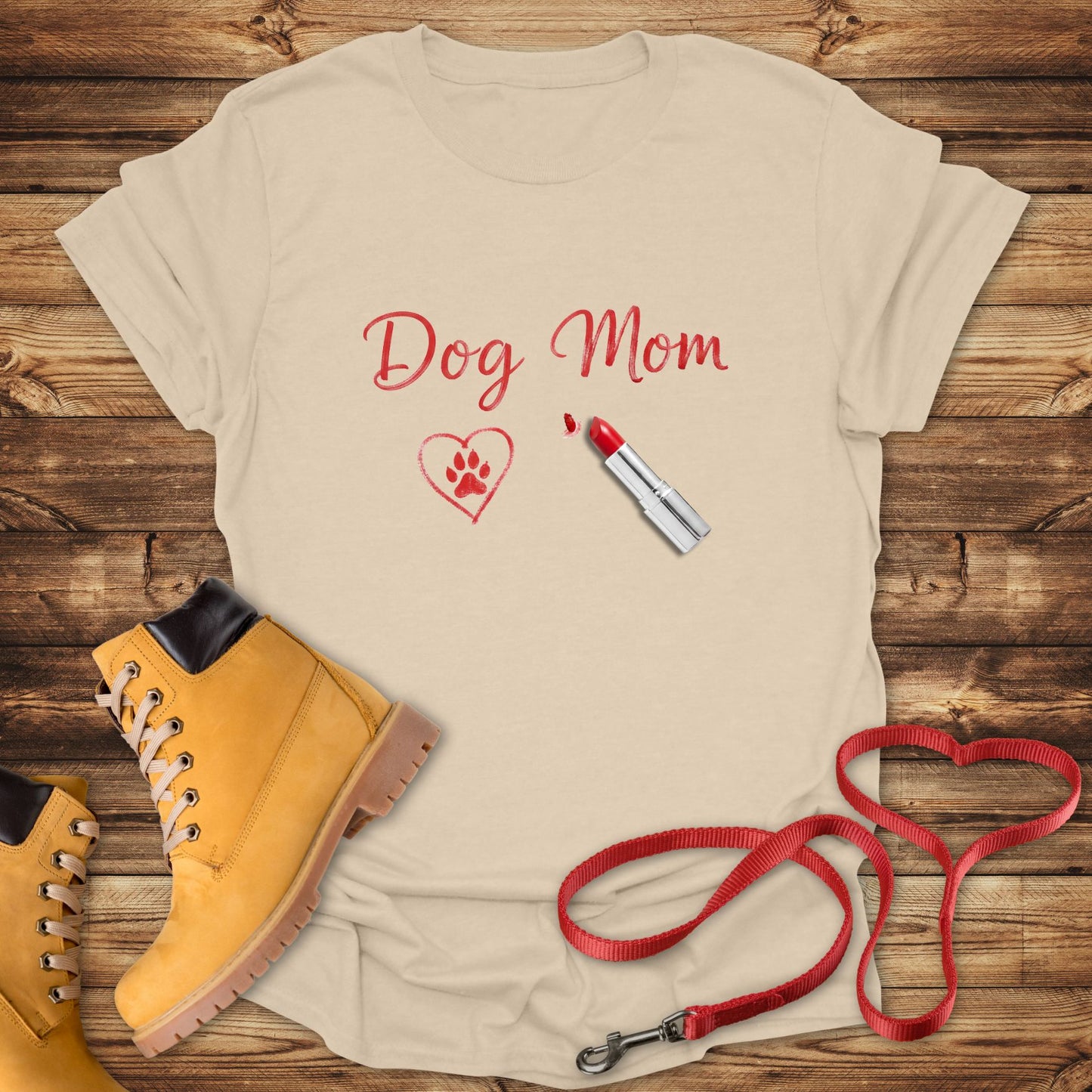 Dog Mom: Lipstick Kisses & Paw Print Love