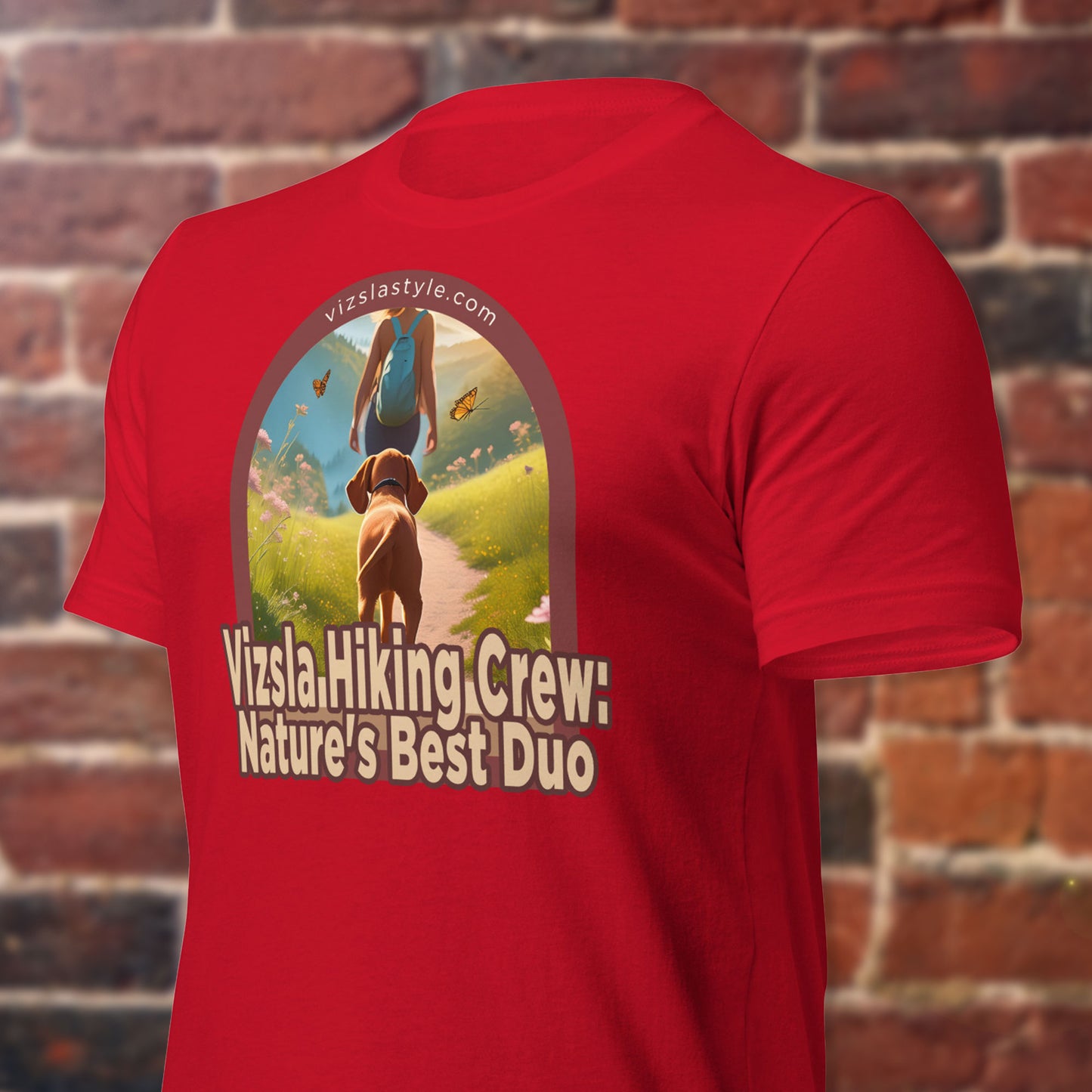 Vizsla Hiking Crew: Nature's Best Duo w/ Hiker t-shirt