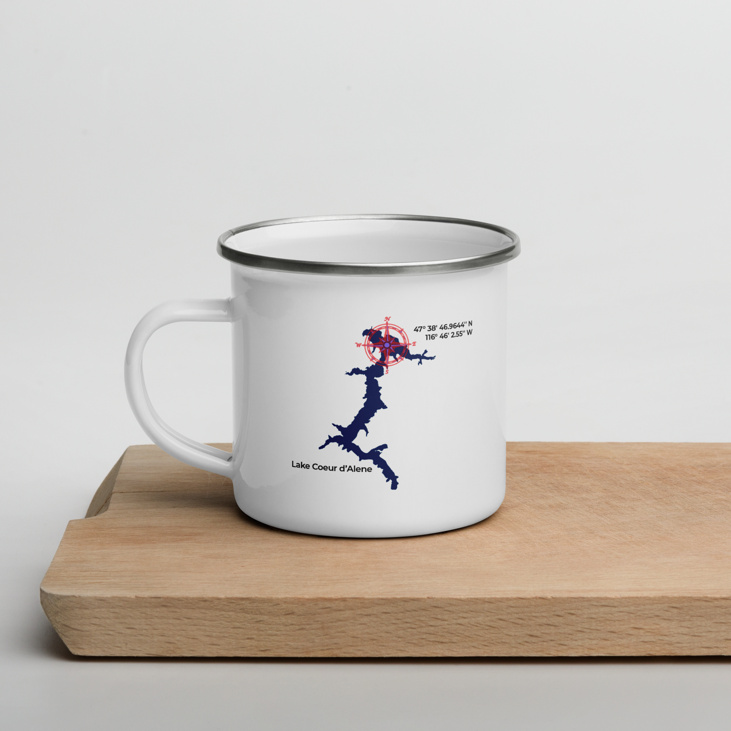 All About "T" Logo w/ Lake CDA Outdoor Adventure Enamel Mug