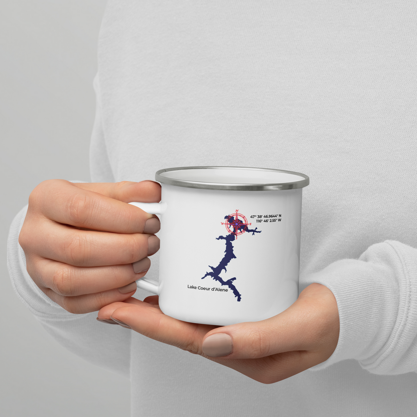 All About "T" Logo w/ Lake CDA Outdoor Adventure Enamel Mug