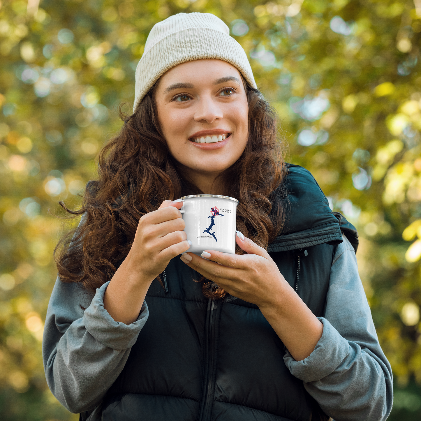 All About "T" Logo w/ Lake CDA Outdoor Adventure Enamel Mug