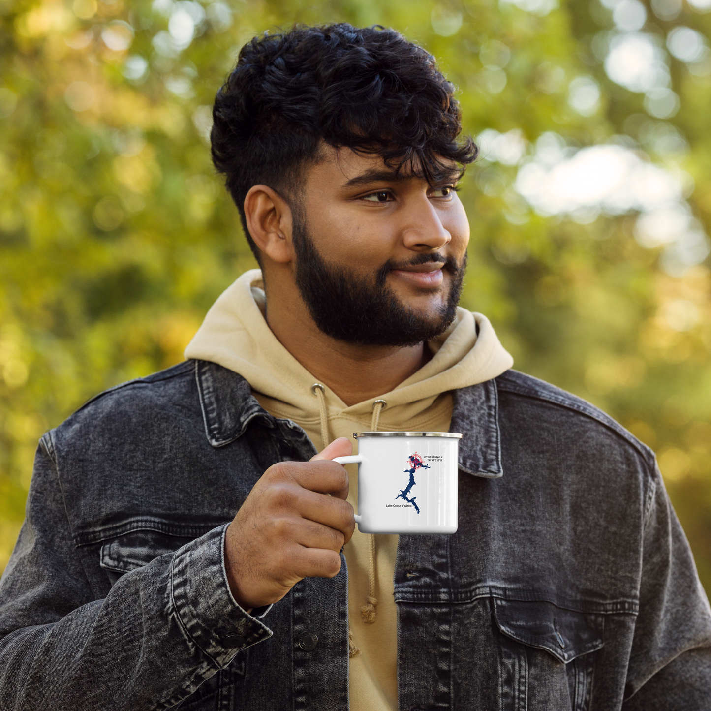 All About "T" Logo w/ Lake CDA Outdoor Adventure Enamel Mug